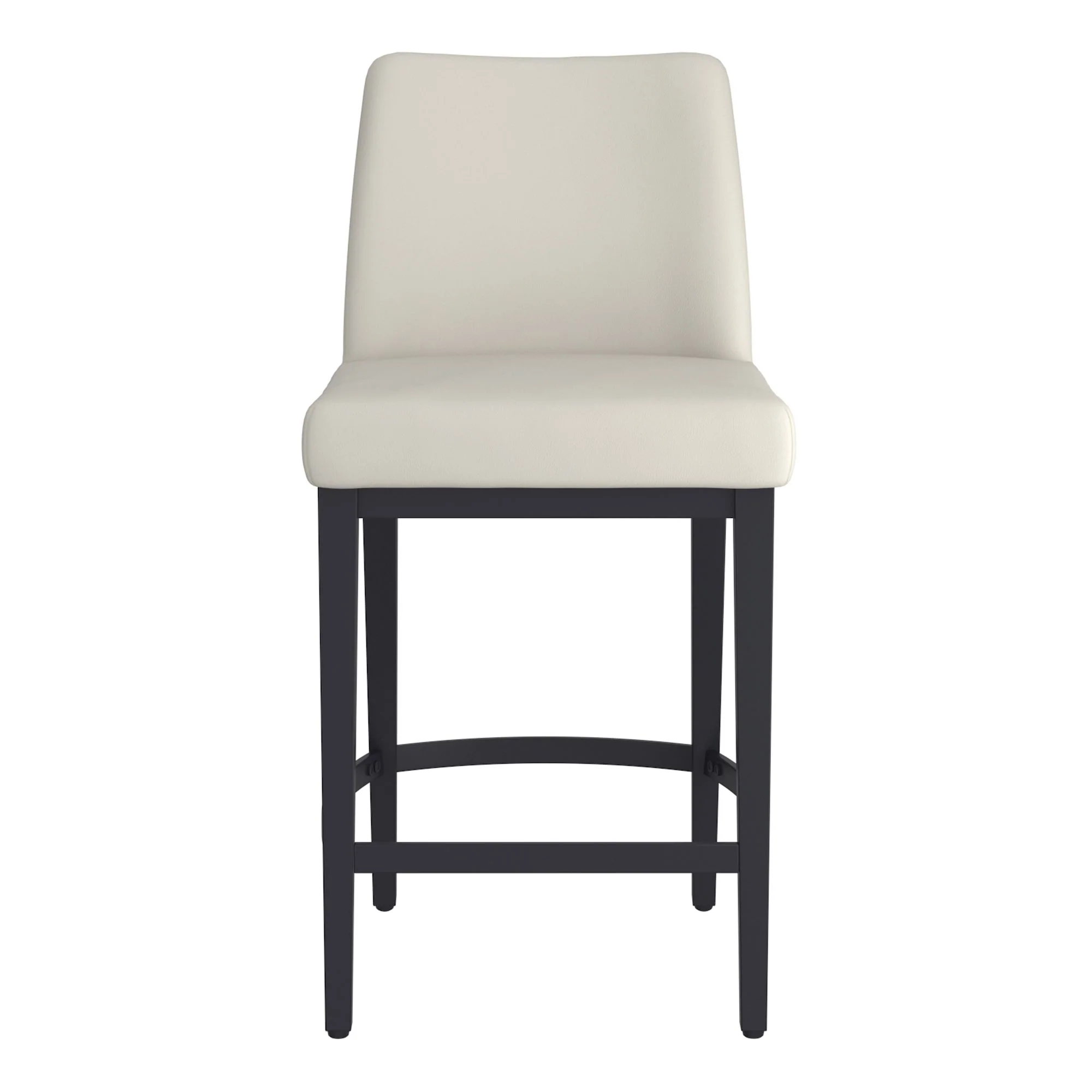 Jace 26" Counter Stool, set of 2, in Beige Faux Leather and Black - Image 5