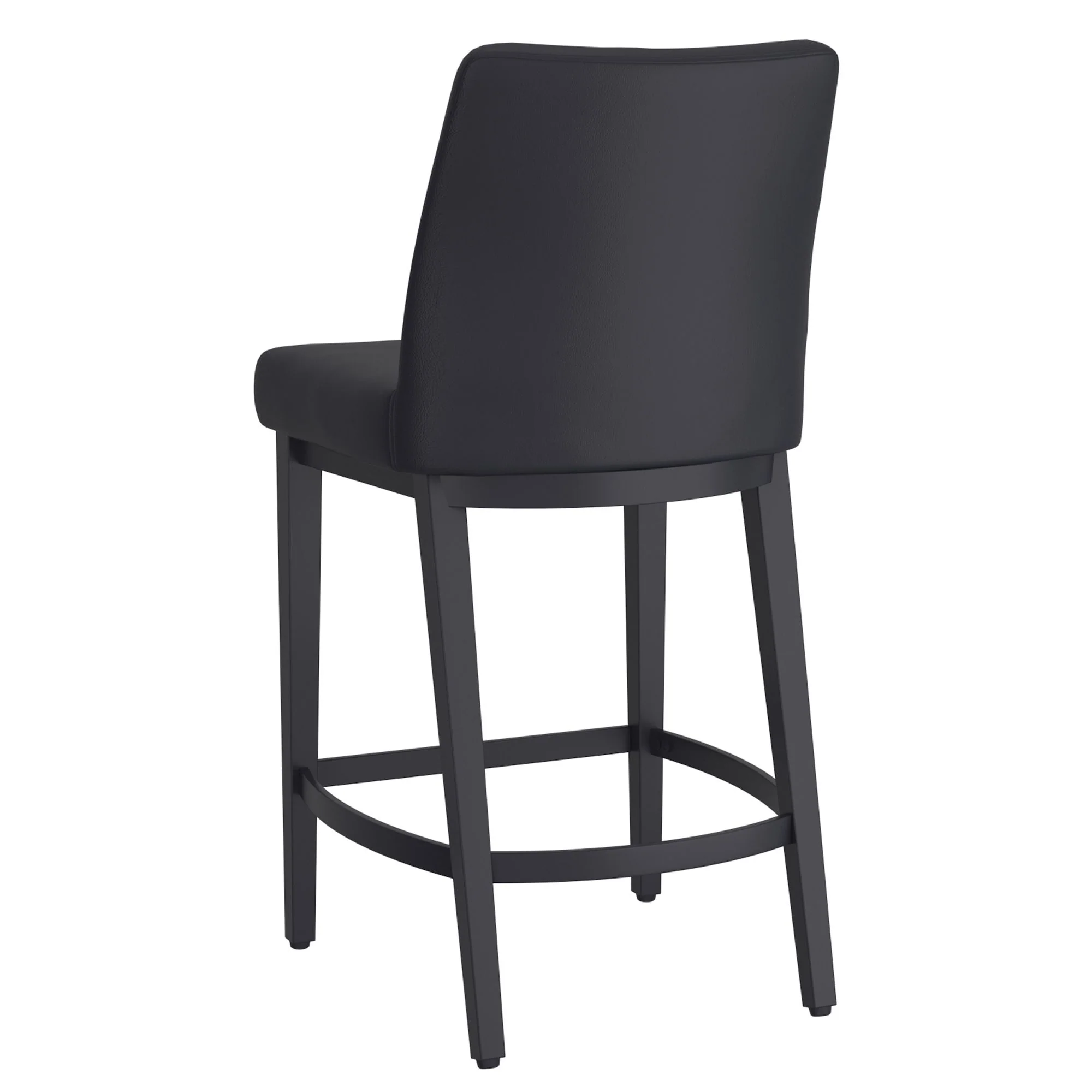 Jace 26" Counter Stool, set of 2, in Black Faux Leather and Black - Image 3