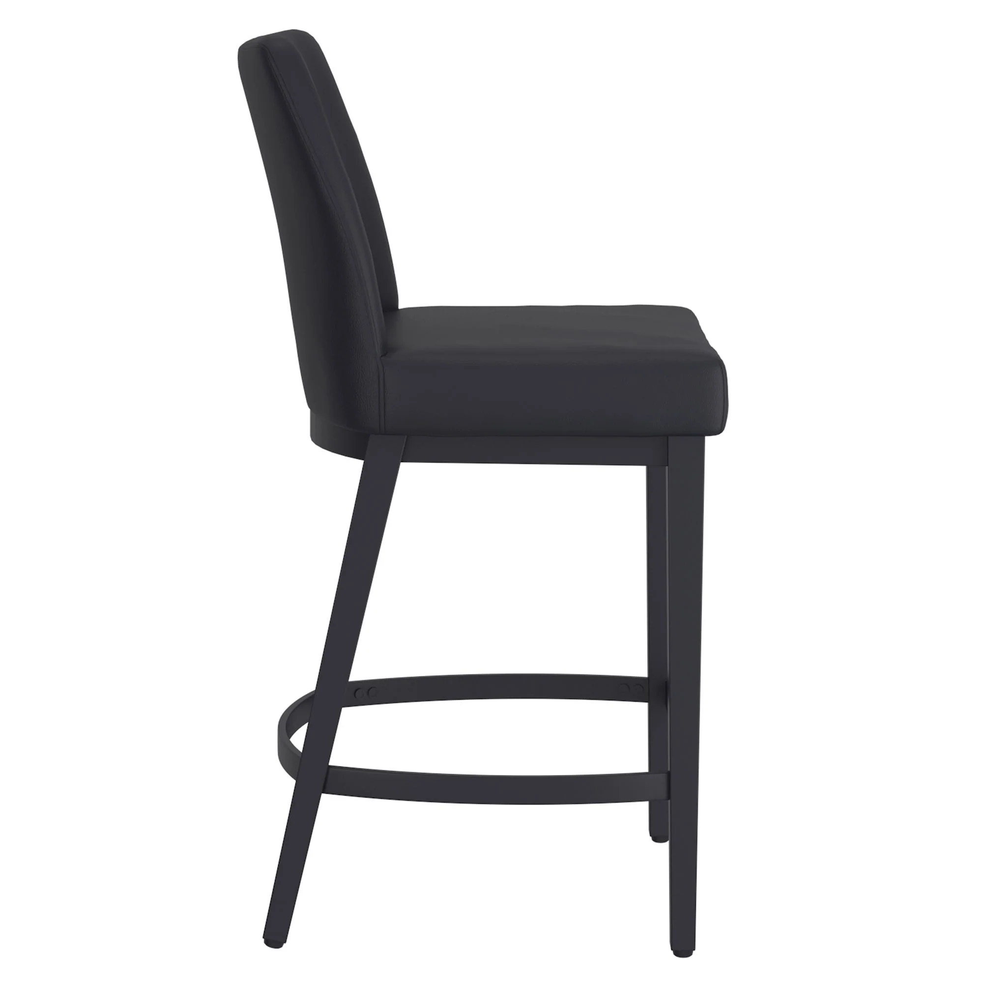 Jace 26" Counter Stool, set of 2, in Black Faux Leather and Black - Image 4