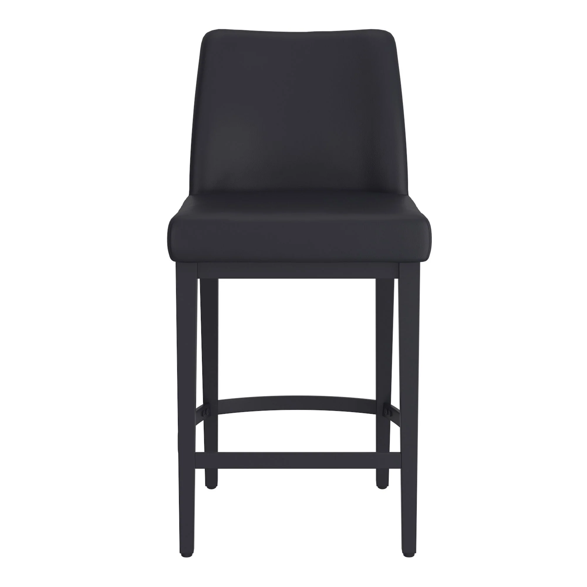 Jace 26" Counter Stool, set of 2, in Black Faux Leather and Black - Image 5