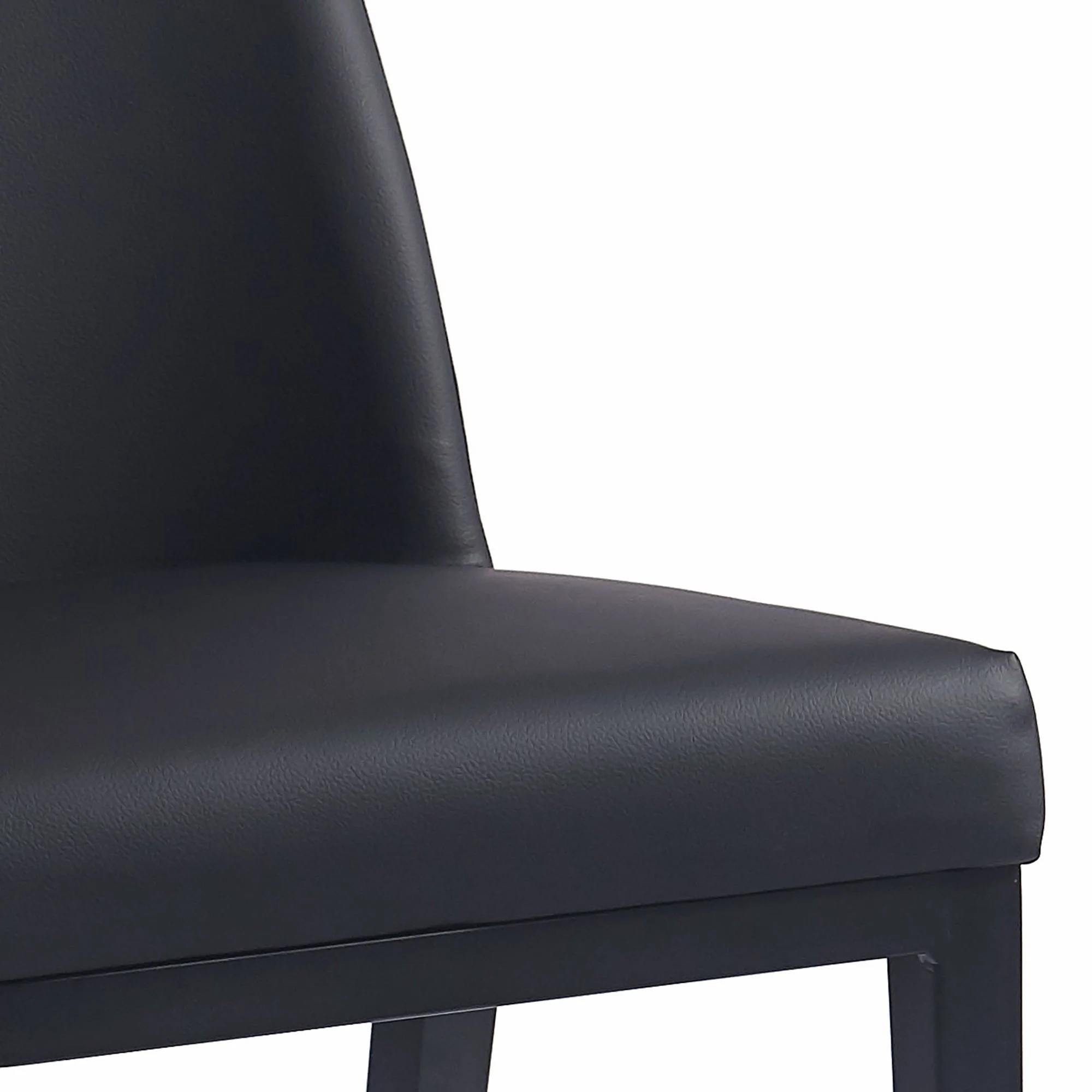 Jace 26" Counter Stool, set of 2, in Black Faux Leather and Black - Image 6