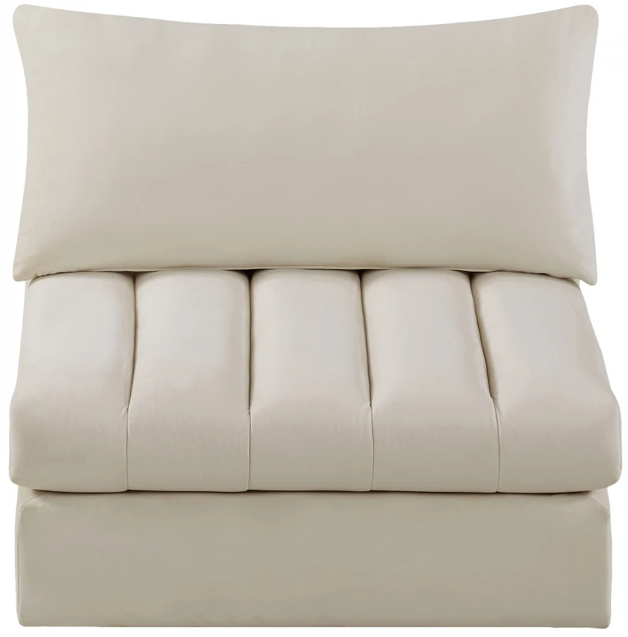 Jacob Velvet Upholstered Armless Modular Chair - Image 20