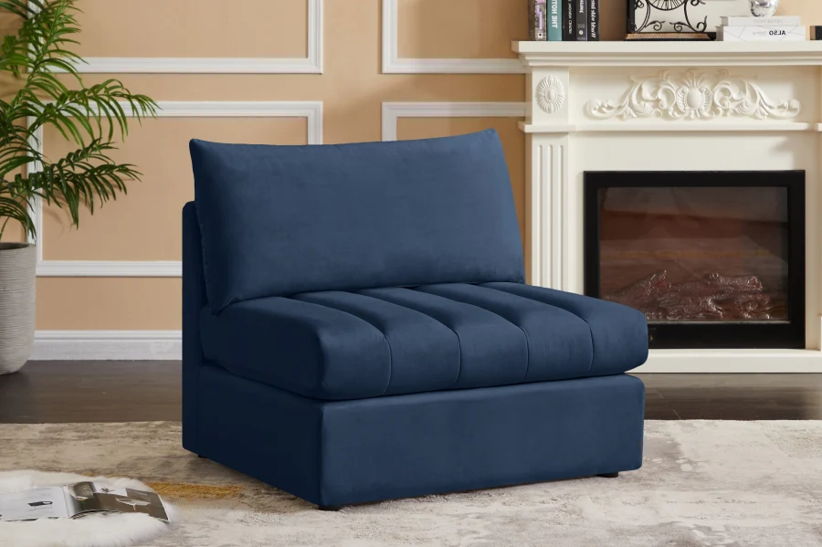 Jacob Velvet Upholstered Armless Modular Chair - Image 25