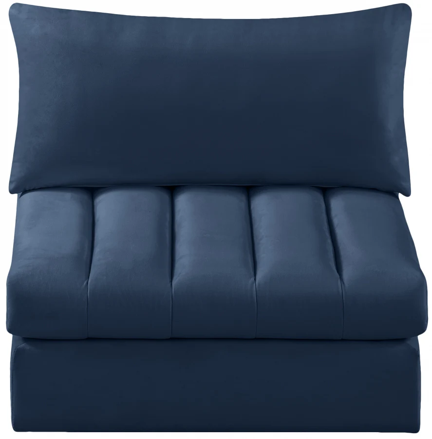 Jacob Velvet Upholstered Armless Modular Chair - Image 28