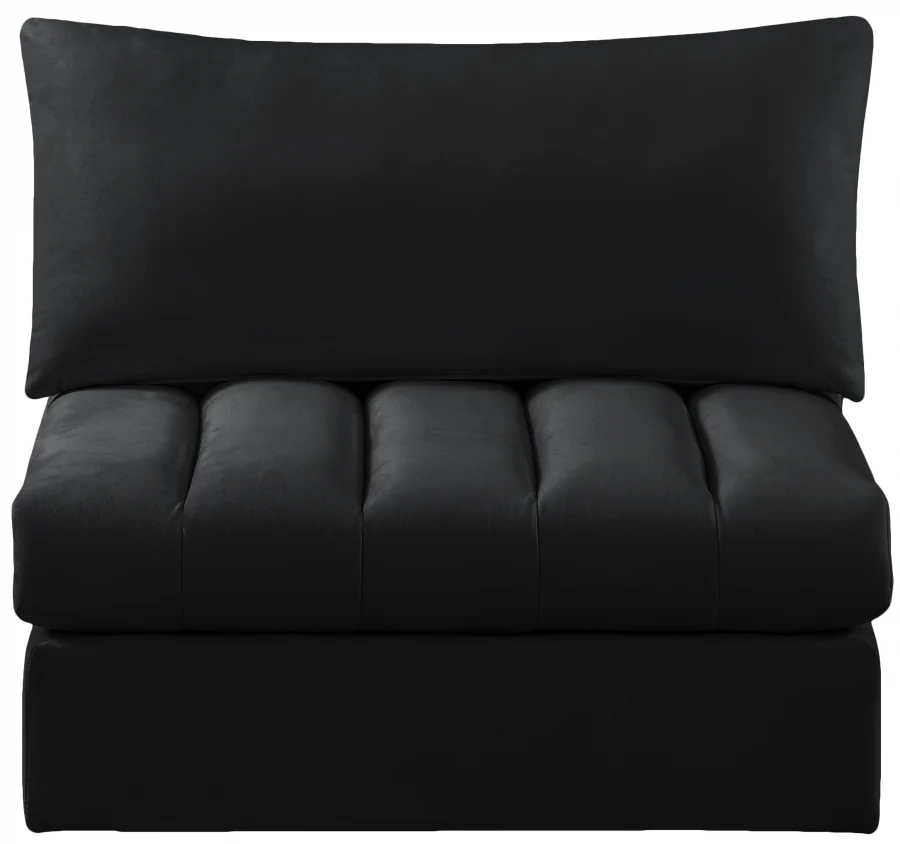 Jacob Velvet Upholstered Armless Modular Chair - Image 3