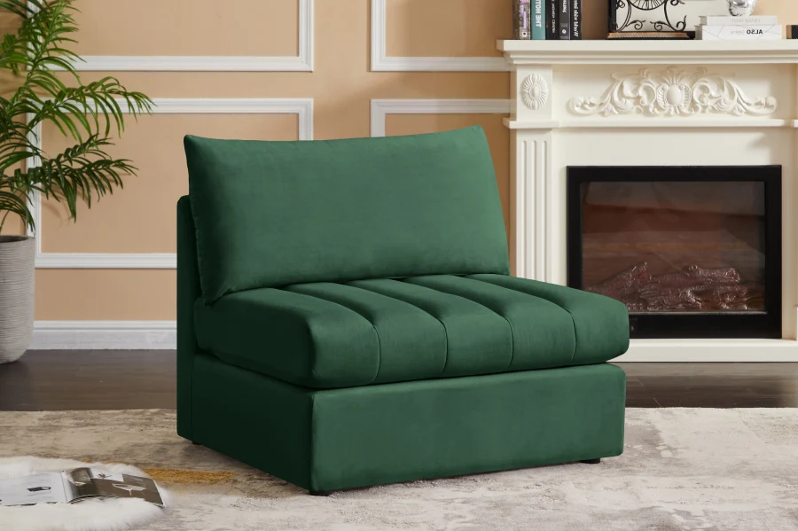 Jacob Velvet Upholstered Armless Modular Chair - Image 33