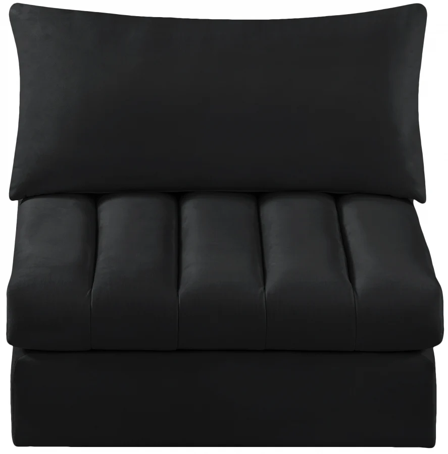 Jacob Velvet Upholstered Armless Modular Chair - Image 4