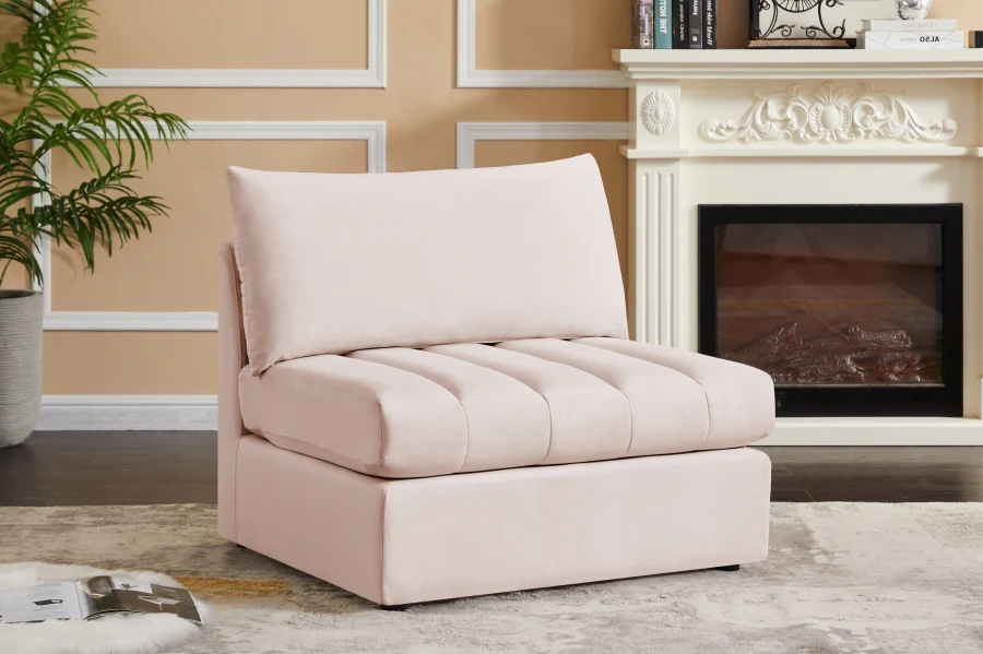Jacob Velvet Upholstered Armless Modular Chair - Image 41