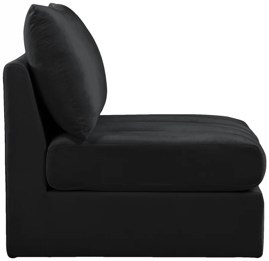 Jacob Velvet Upholstered Armless Modular Chair - Image 5