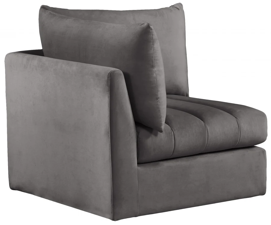 Jacob Velvet Upholstered Corner Modular Chair - Image 17