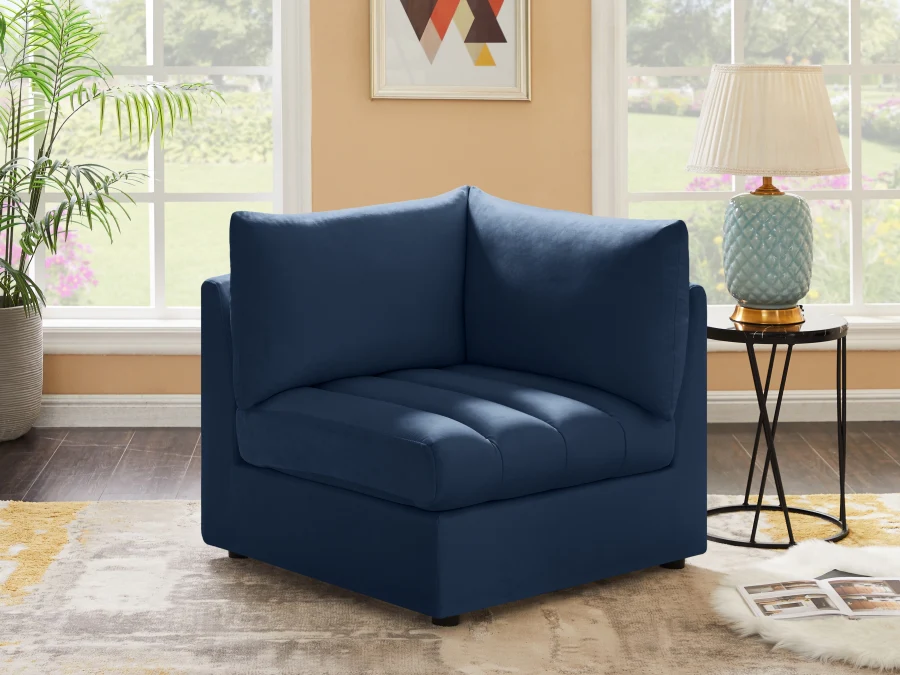 Jacob Velvet Upholstered Corner Modular Chair - Image 32