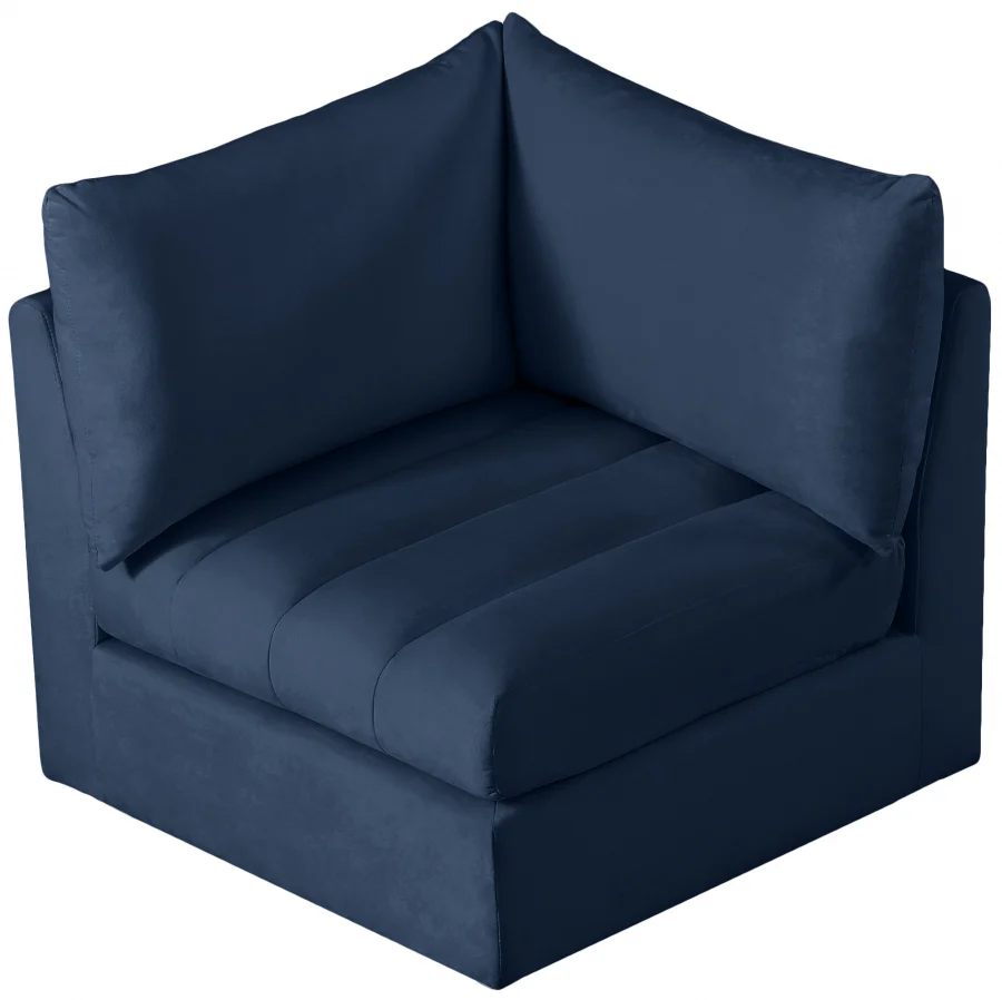 Jacob Velvet Upholstered Corner Modular Chair - Image 34