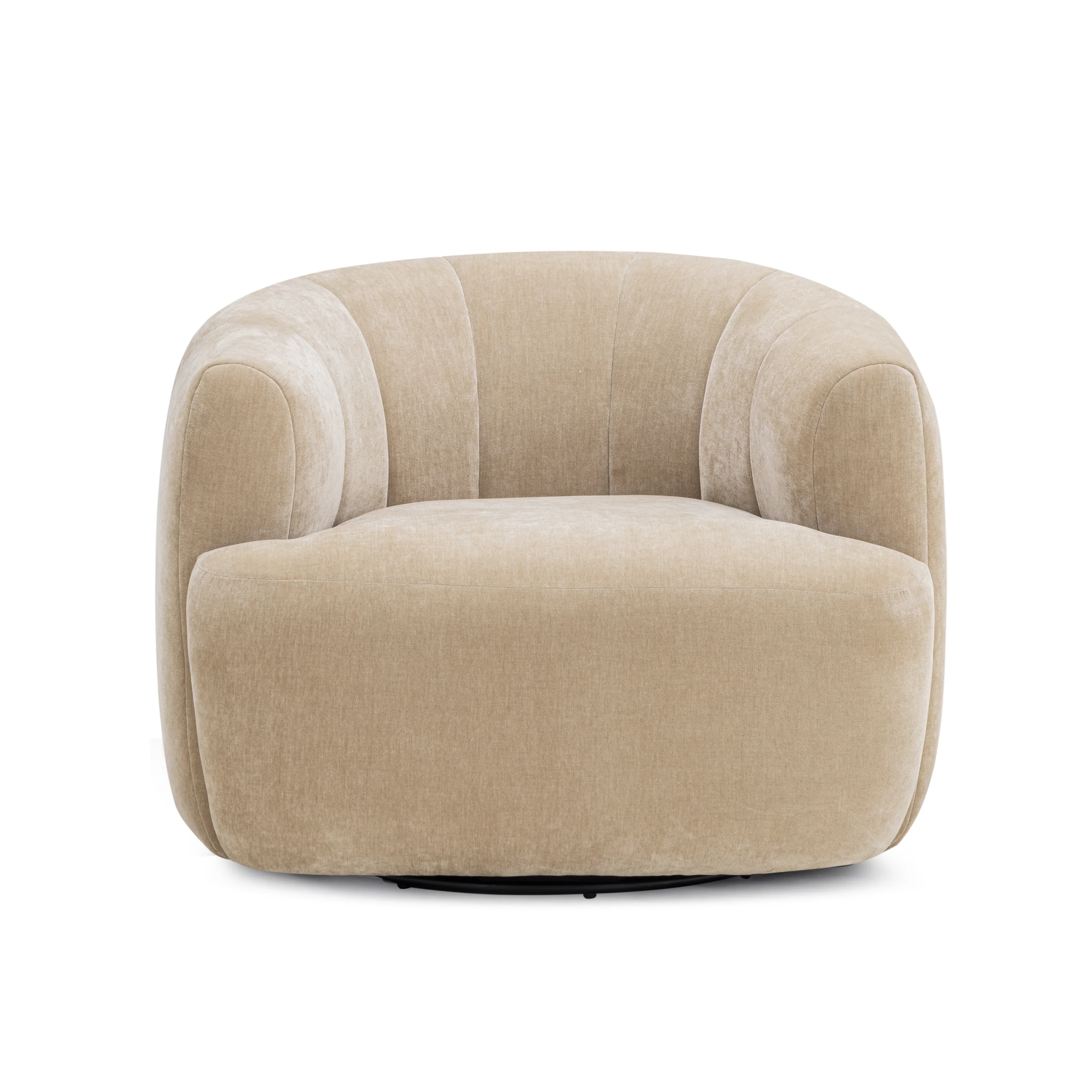 Jasmine Upcycled Contract-Grade Basketweave Fabric Swivel Accent Chair - Image 2