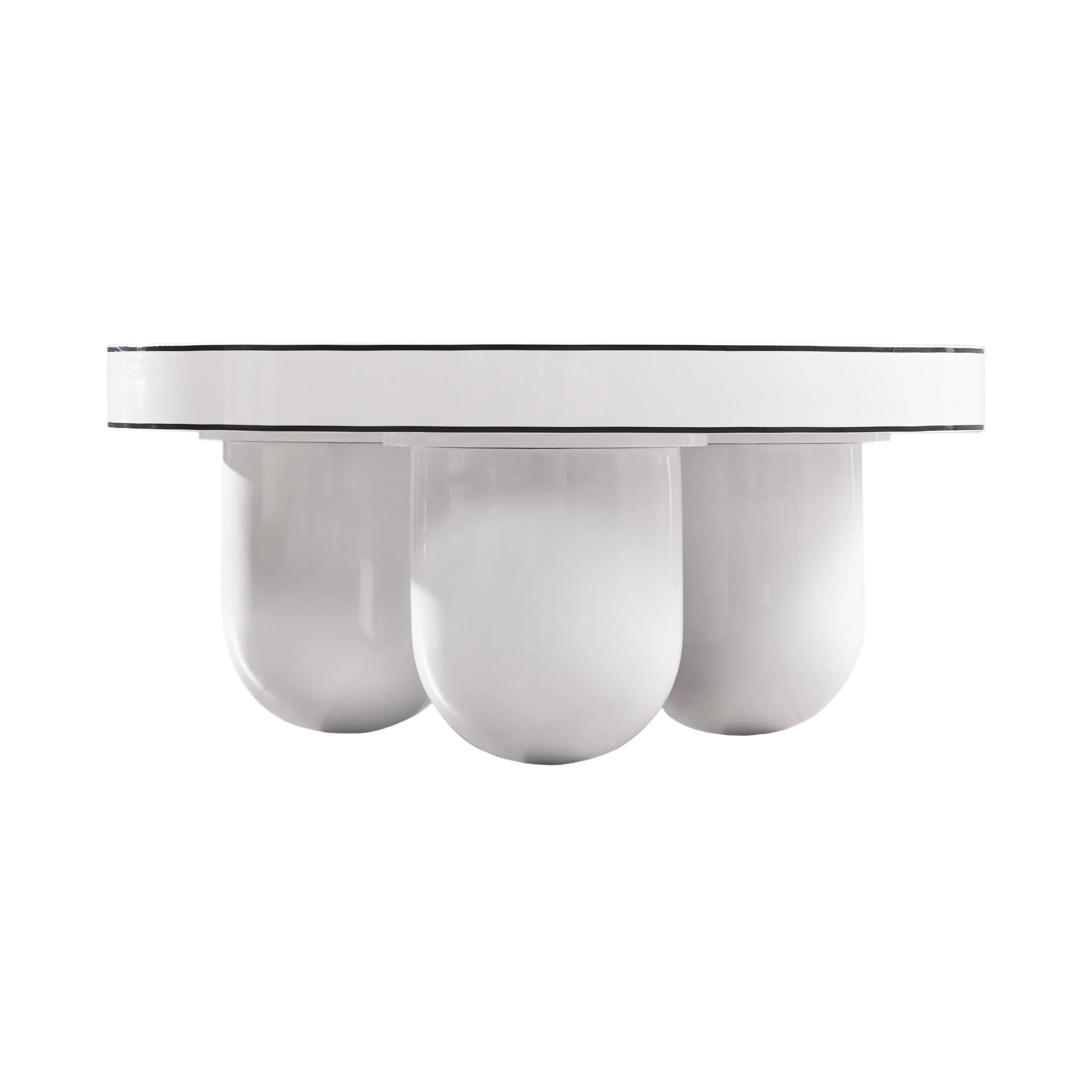 Jasper 33" White Glossy Round Coffee Table - Image 3