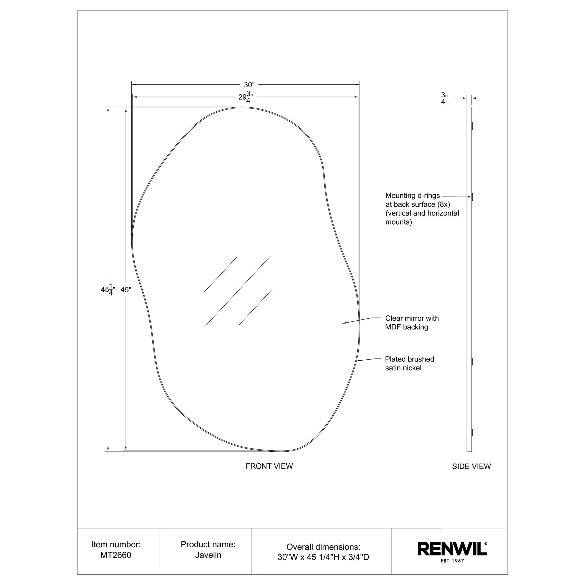 Javelin Wall Mirror - Image 6