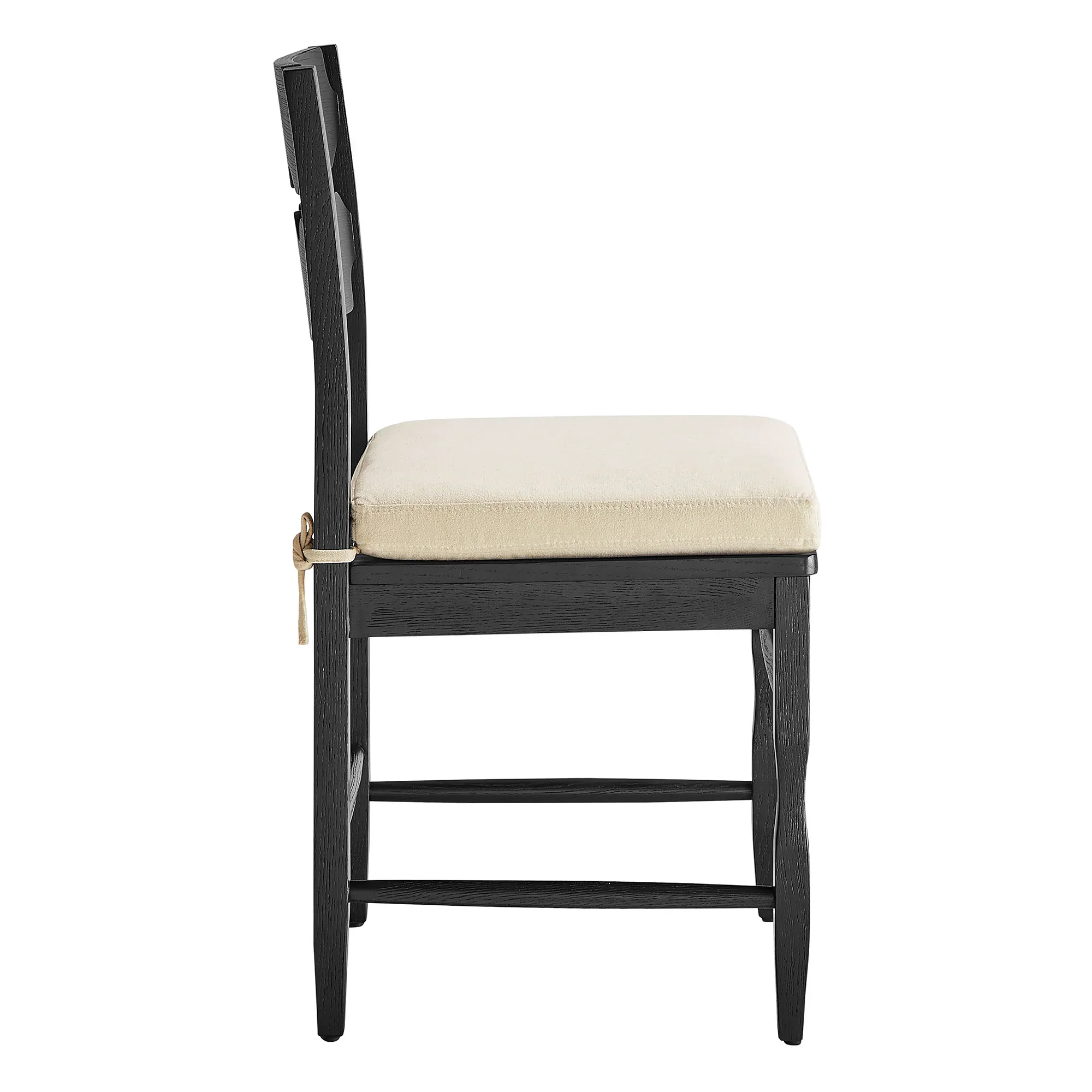 Jax Oak Wood Dining Chair With Wavy Razor Back and Cushion - Image 4