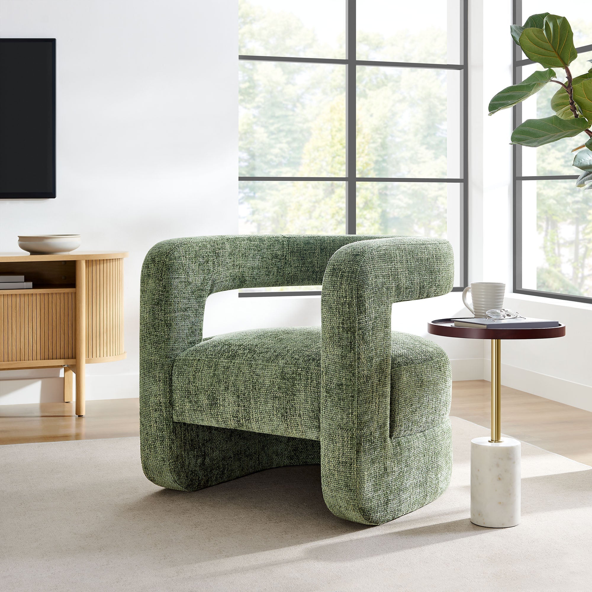 Jaylin Upholstered Chenille Accent Chair - Image 11