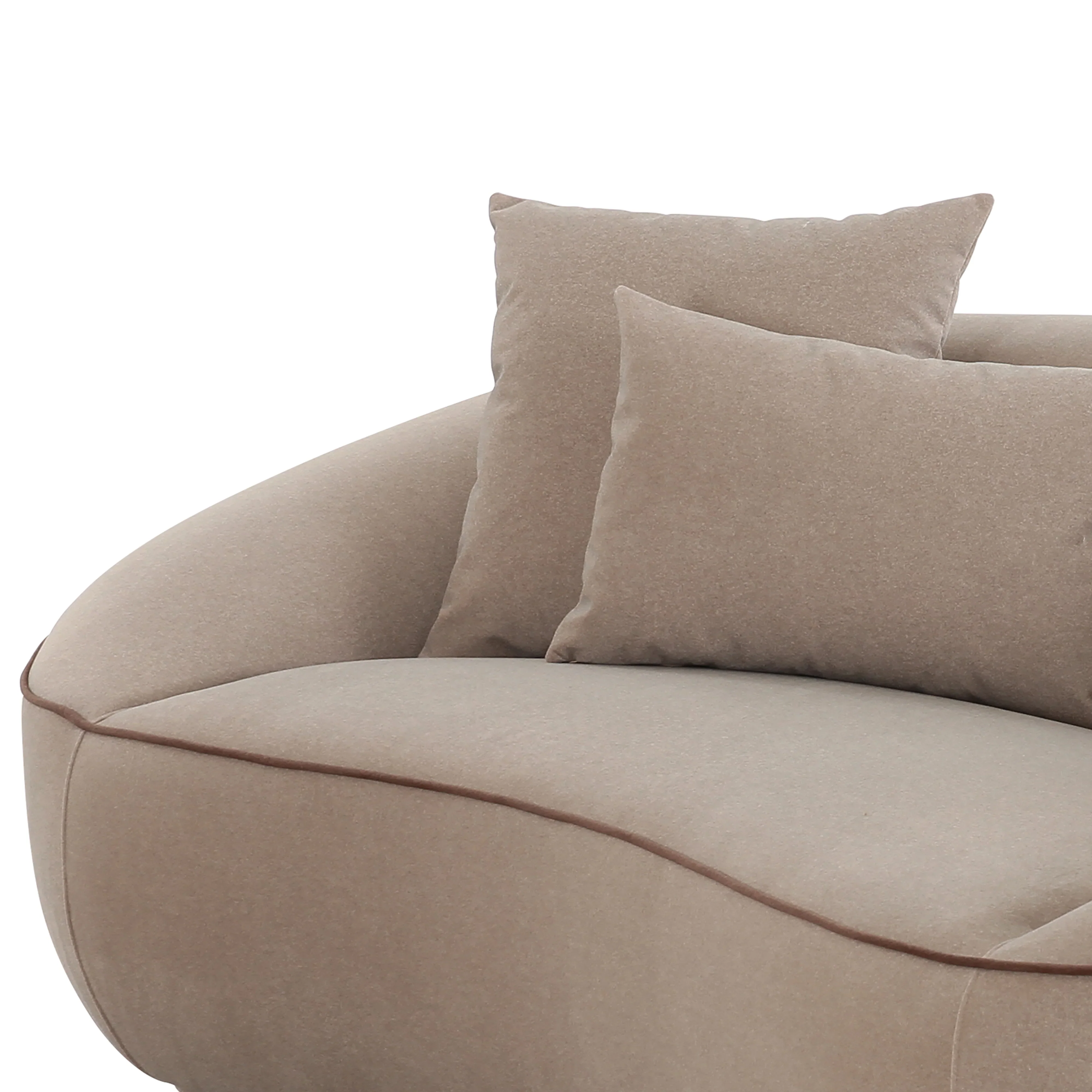Jenny 78" Taupe Performance Faux Mohair Loveseat - Image 5