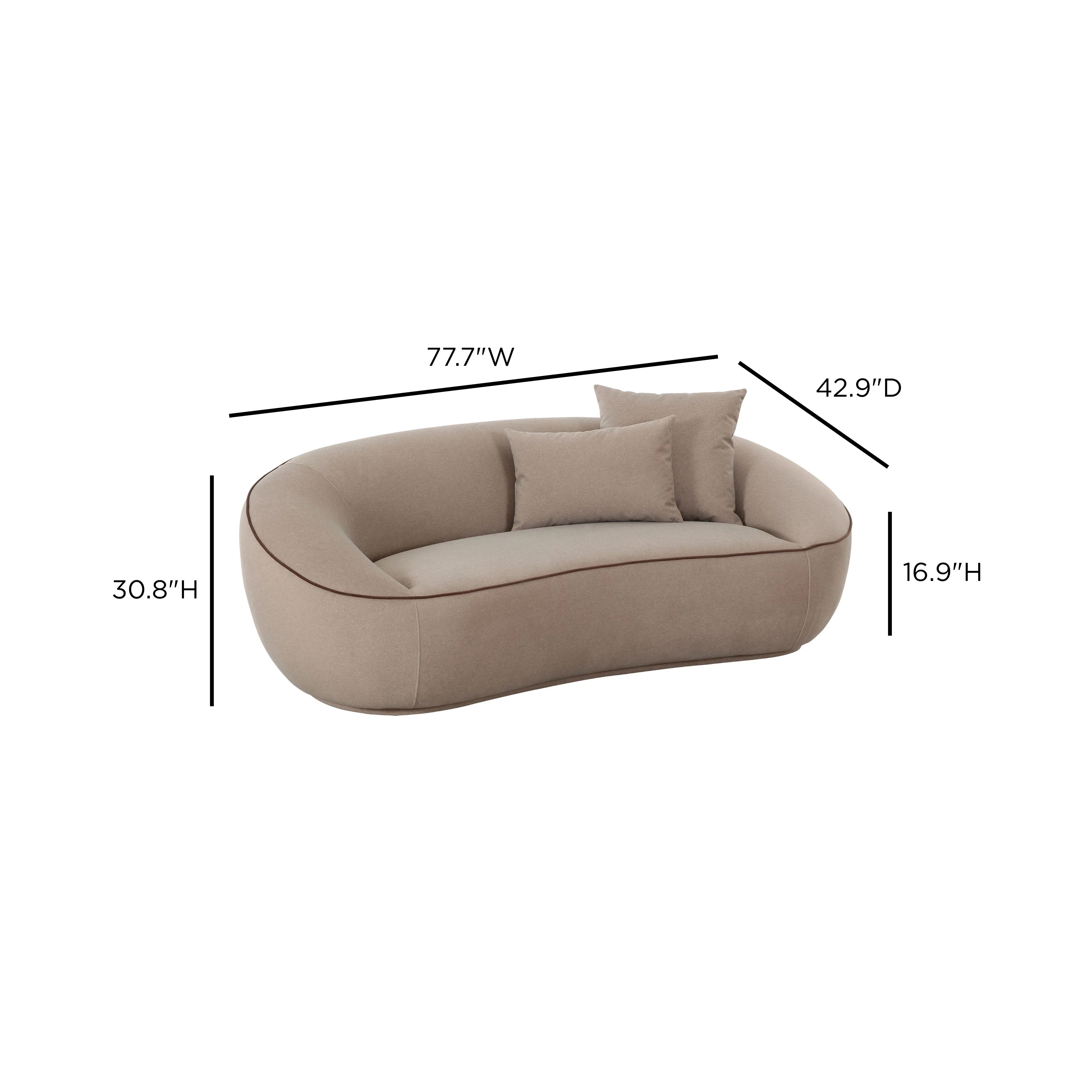 Jenny 78" Taupe Performance Faux Mohair Loveseat - Image 6