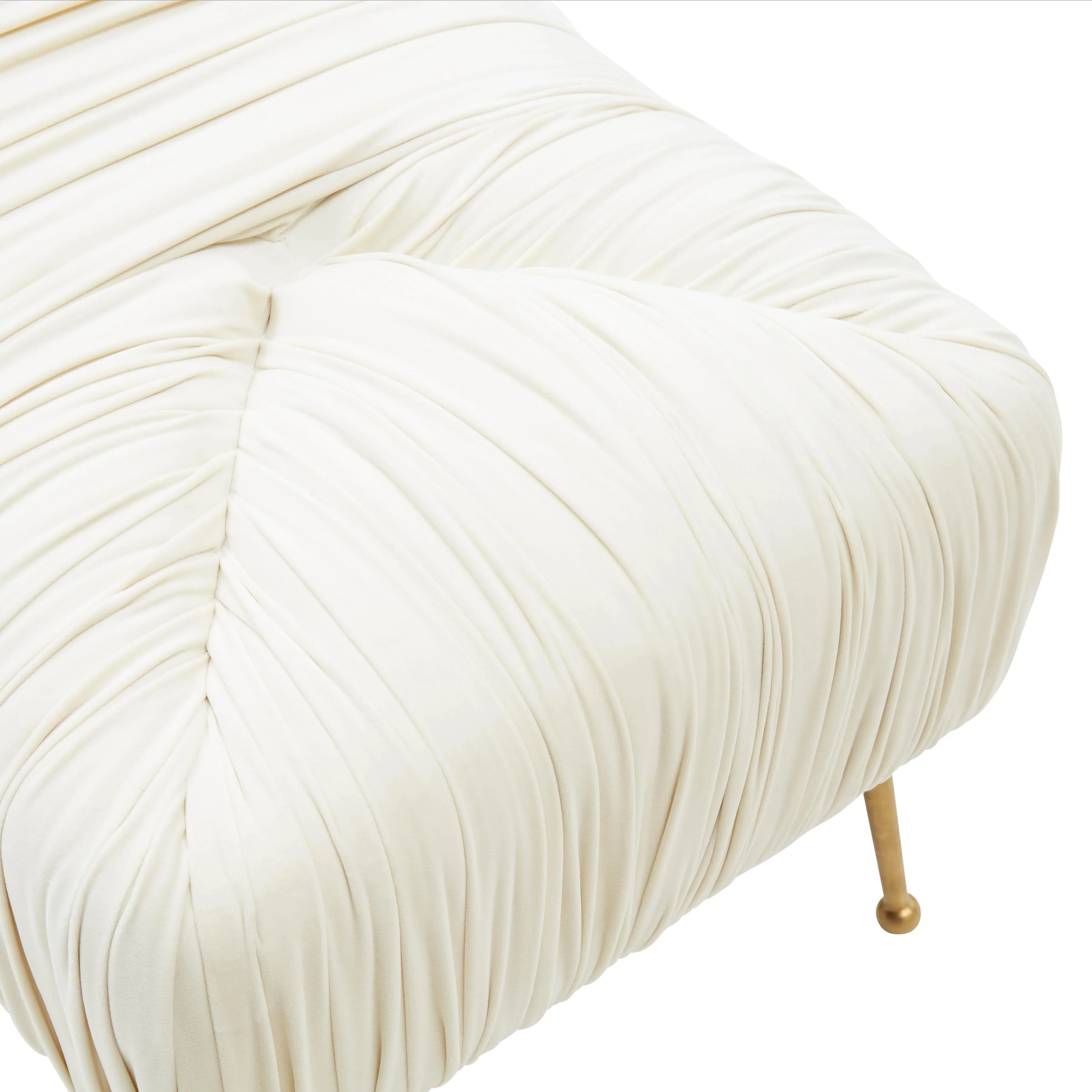 Jessica 47" Cream Velvet Bench - Image 5