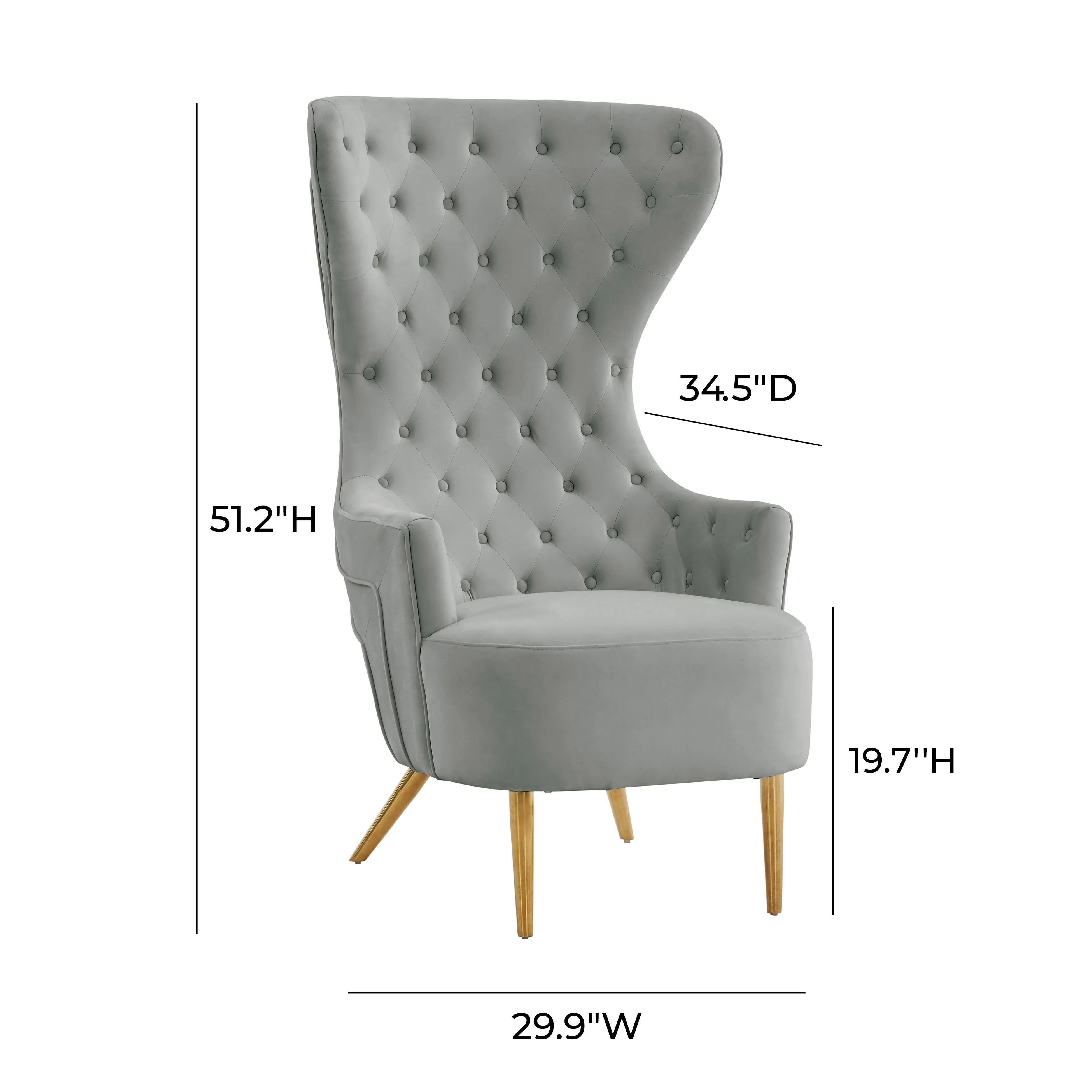 Jezebel Performance Velvet Wingback Accent Chair - Image 12