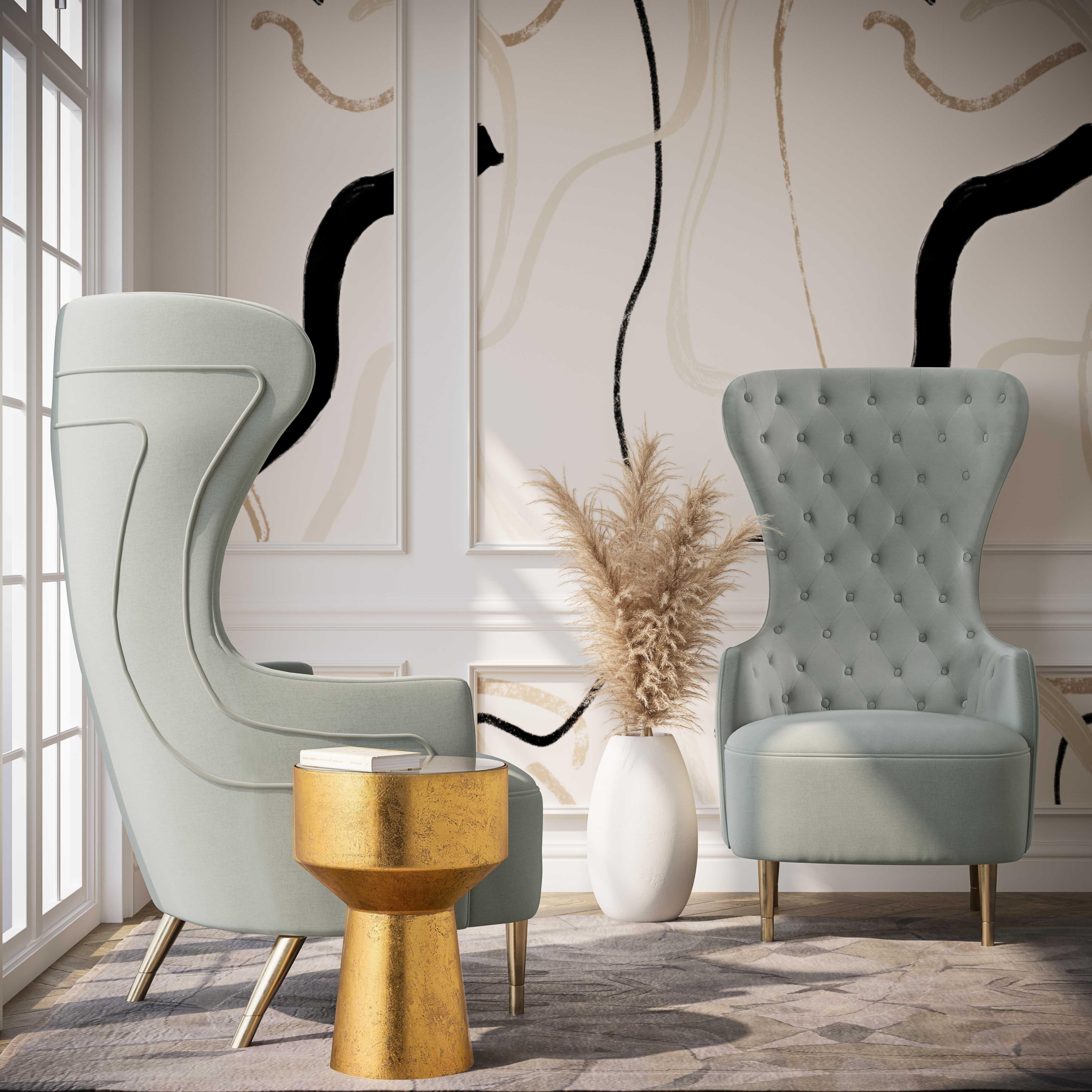Jezebel Performance Velvet Wingback Accent Chair - Image 8