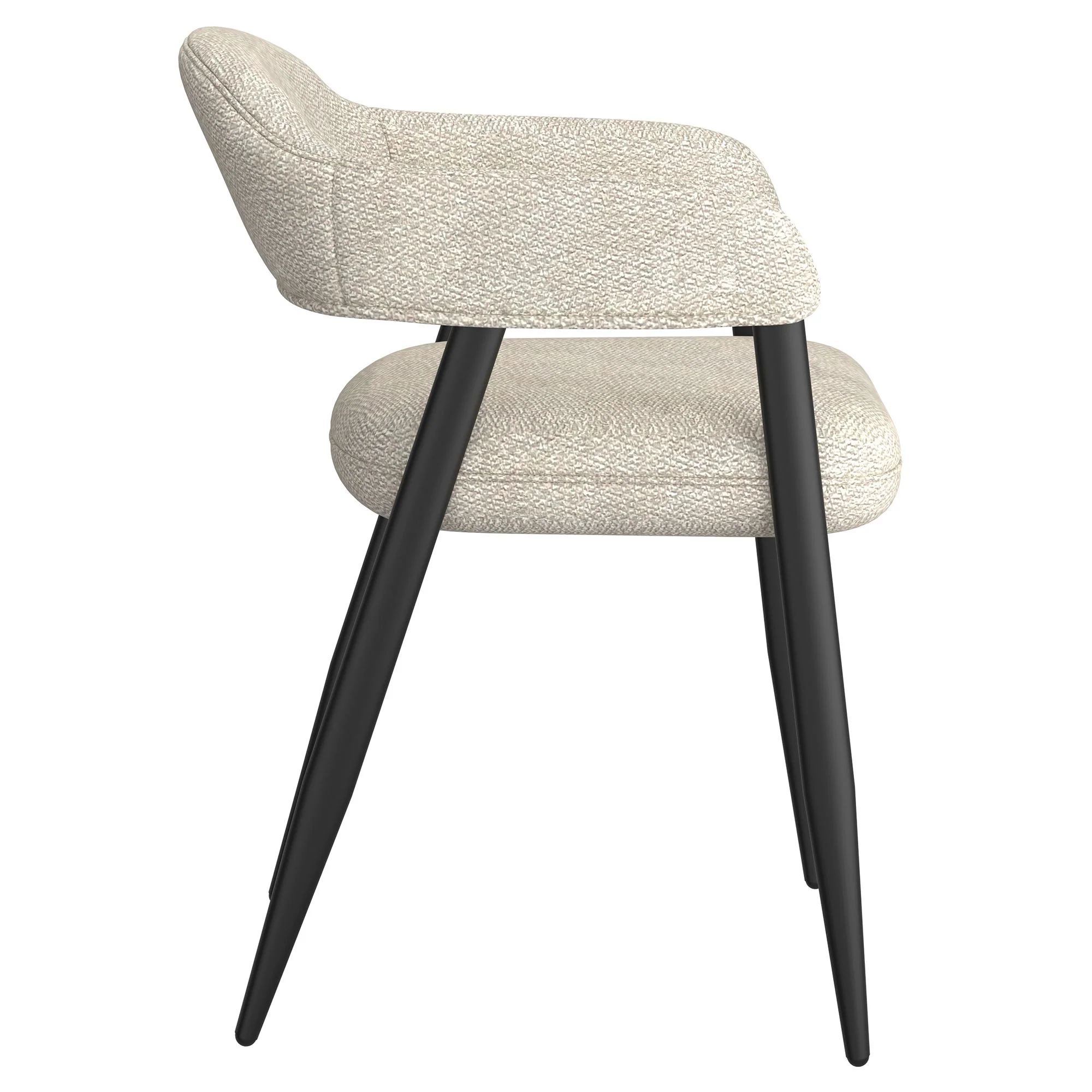 Jilsa/Archer 5pc Dining Set - Walnut & White Table with Beige Chair - Image 8