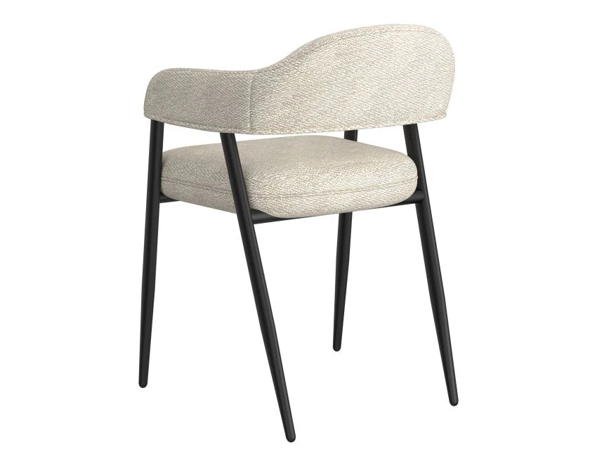 Jilsa/Archer 5pc Dining Set - Walnut & White Table with Beige Chair - Image 9