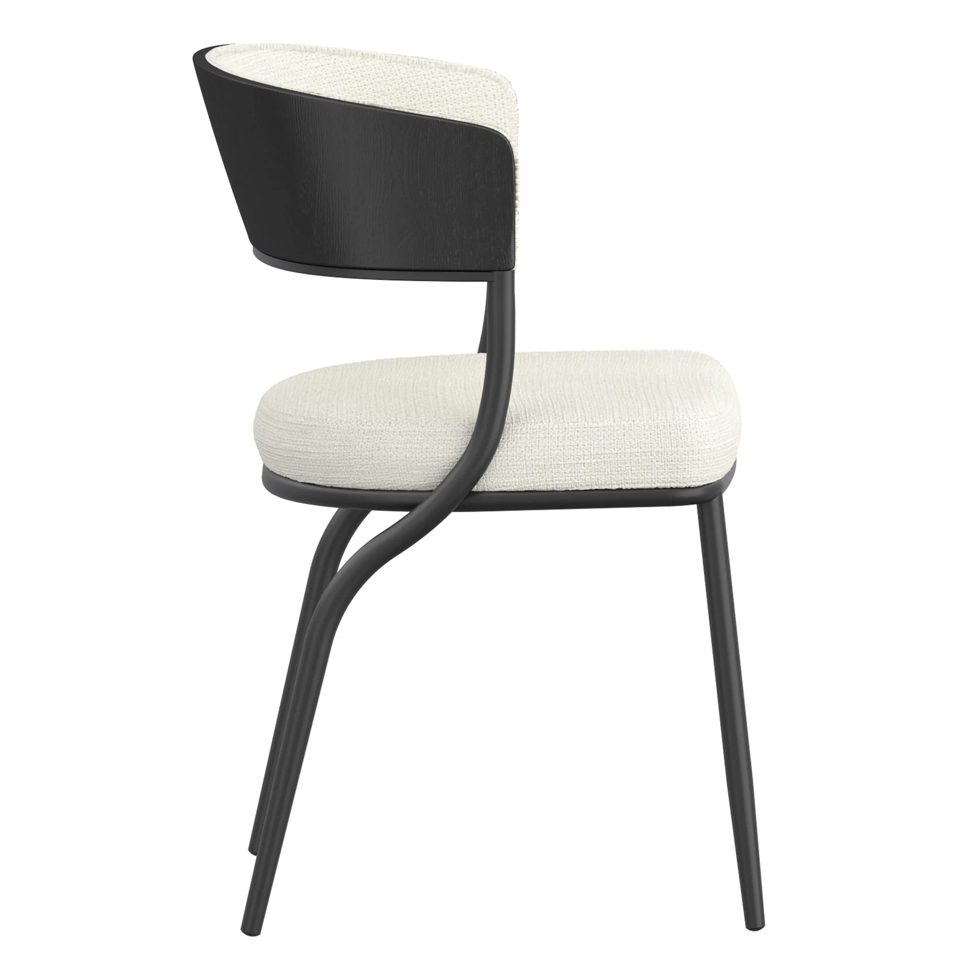 Jilsa/Kazan 5pc Dining Set - Black Table with Ivory & Black Chair - Image 9