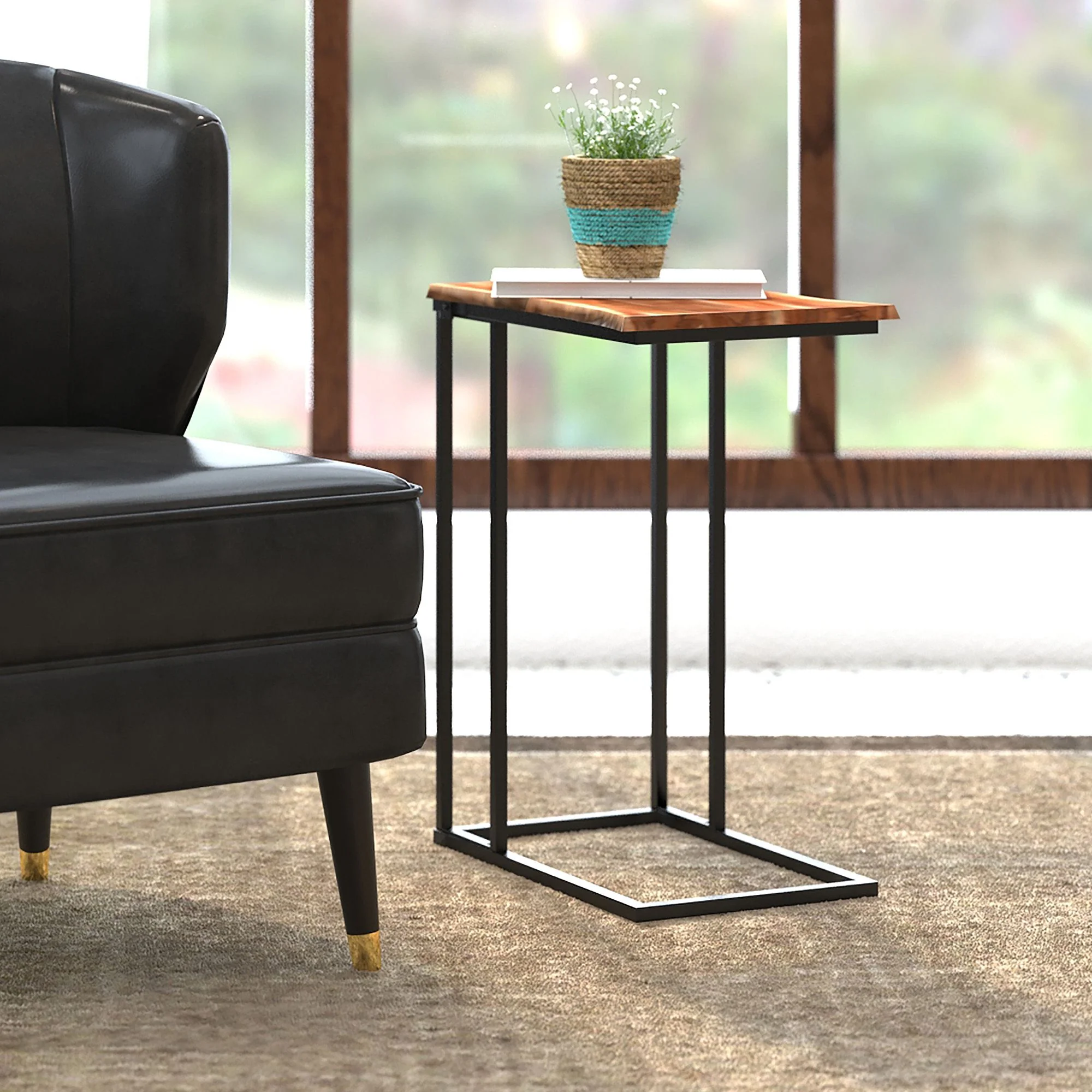 Jivin Accent Table in Natural and Black - Image 2
