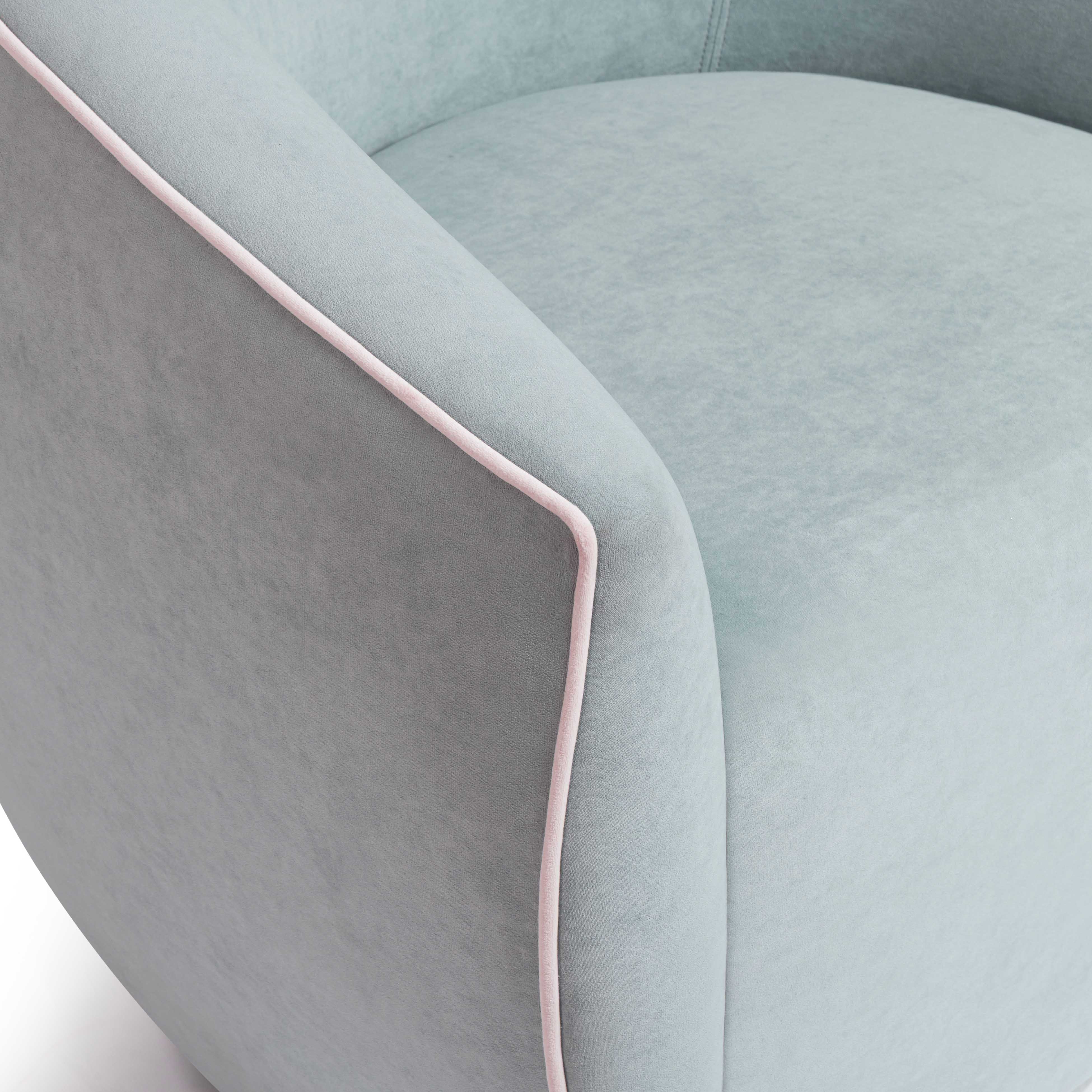 Jordan Contrast Piping Performance Velvet Swivel Accent Chair - Image 12