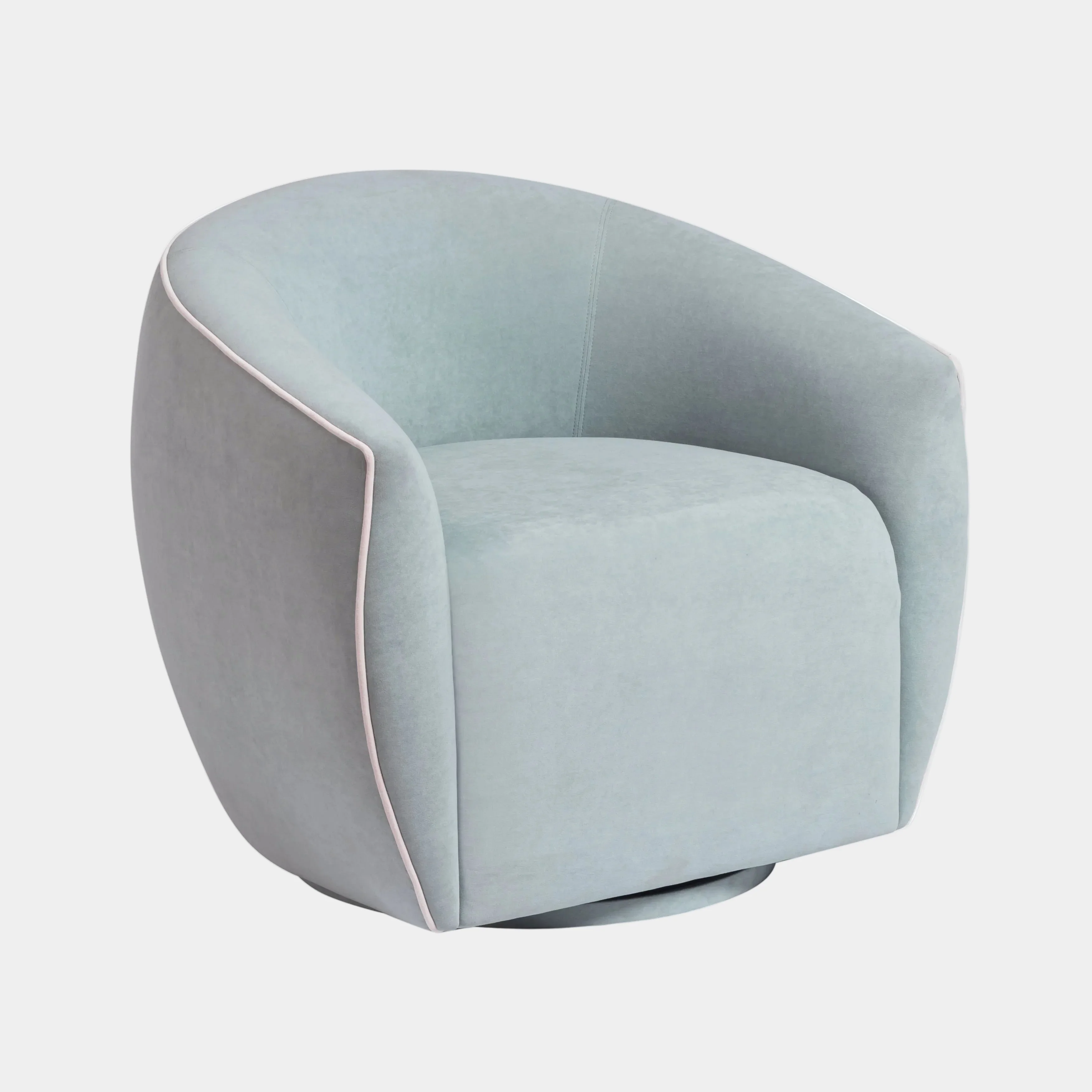 Jordan Contrast Piping Performance Velvet Swivel Accent Chair - Image 8