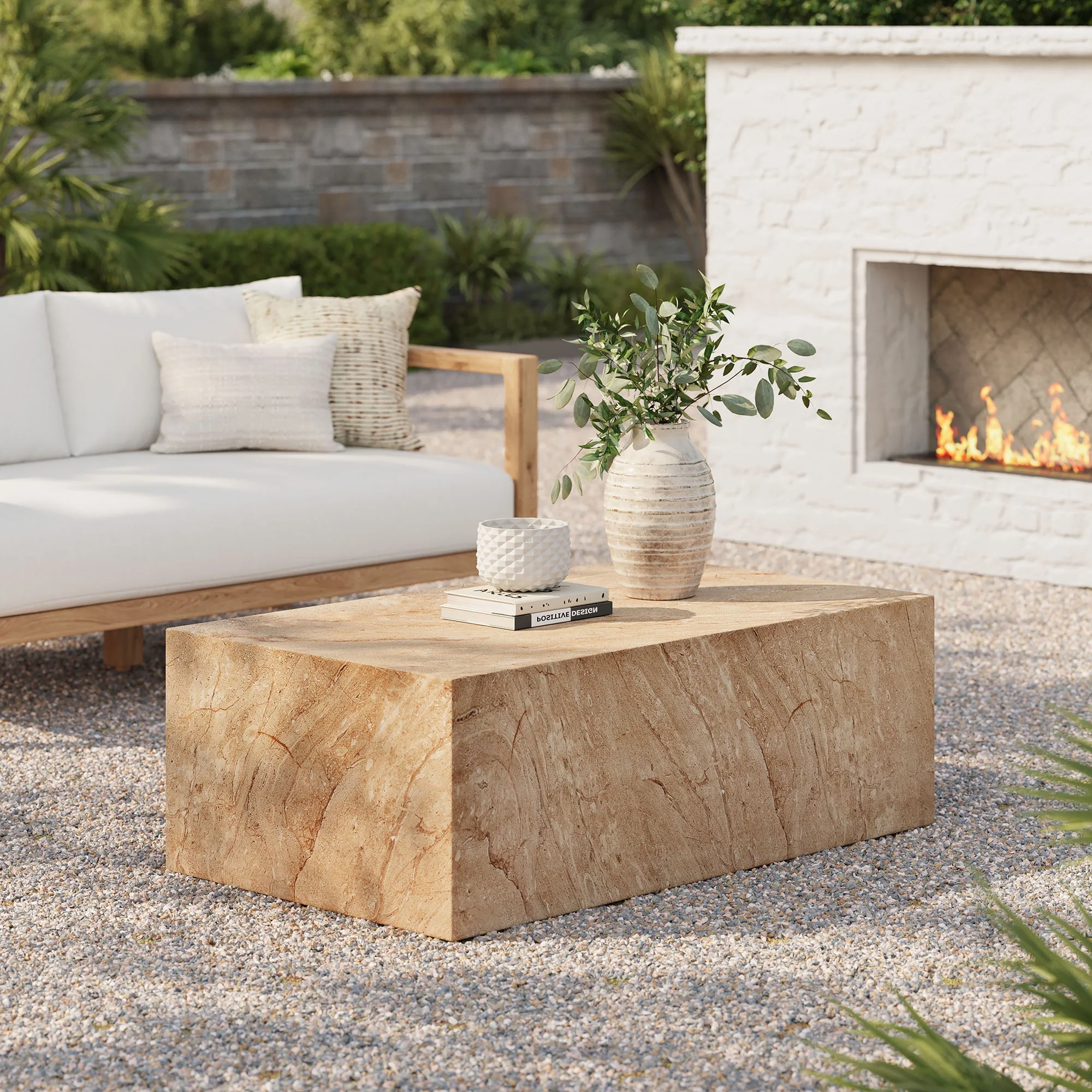 Jordana Square Plinth Indoor - Outdoor Patio Concrete Coffee Table - Image 14