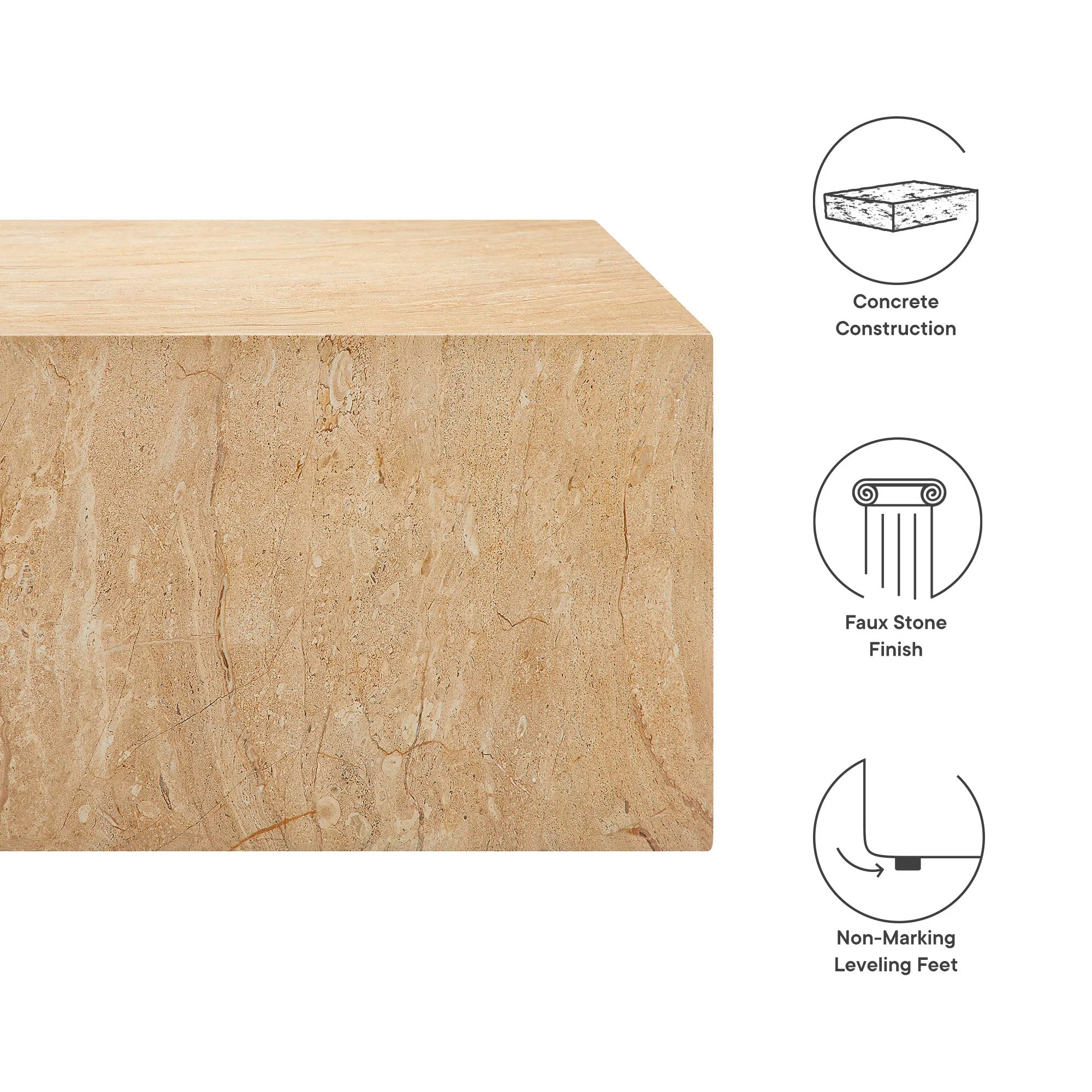 Jordana Square Plinth Indoor - Outdoor Patio Concrete Coffee Table - Image 15