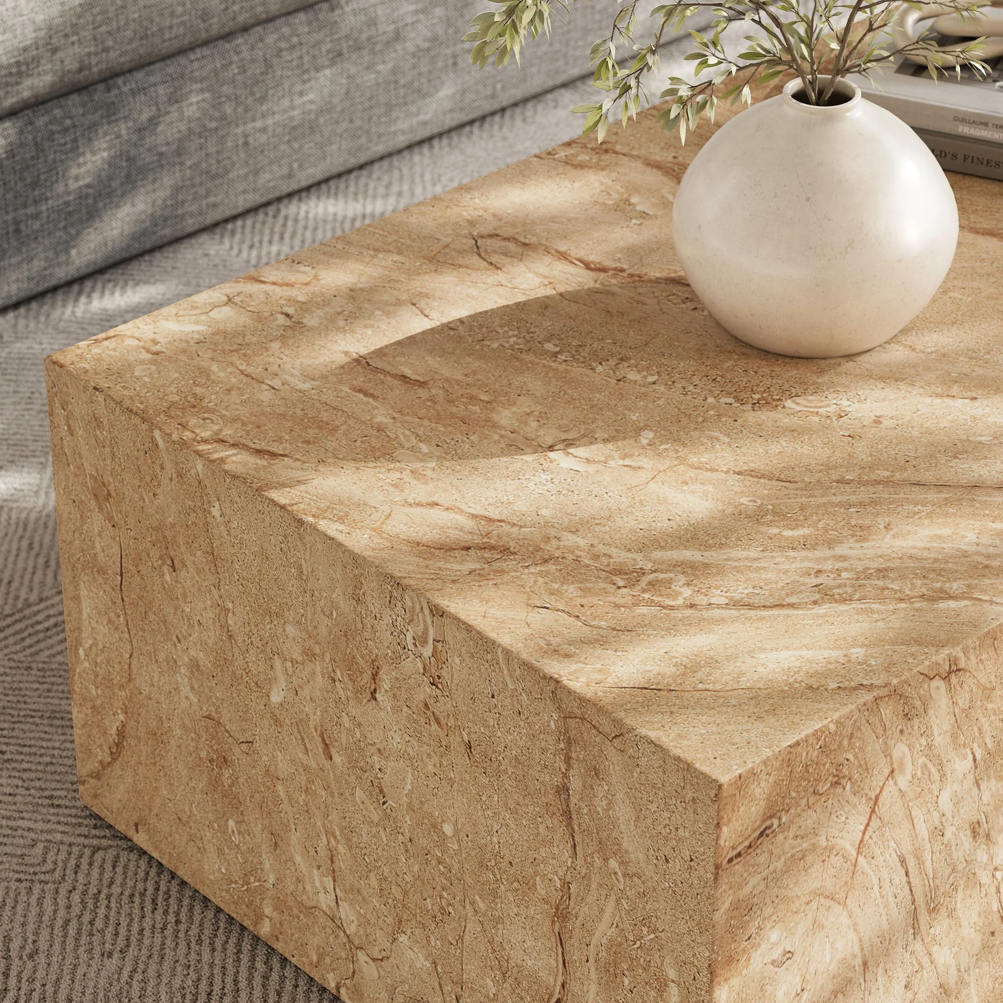 Jordana Square Plinth Indoor - Outdoor Patio Concrete Coffee Table - Image 18