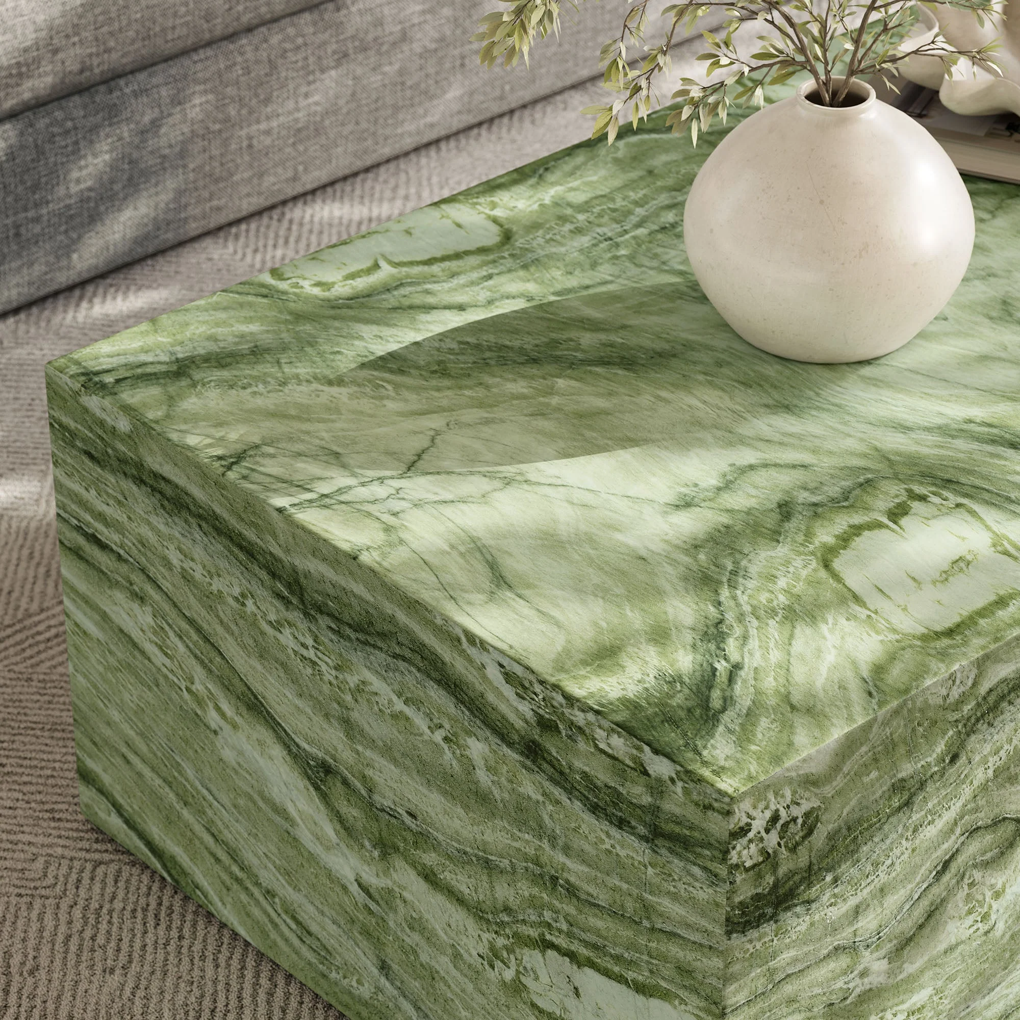 Jordana Square Plinth Indoor - Outdoor Patio Concrete Coffee Table - Image 5
