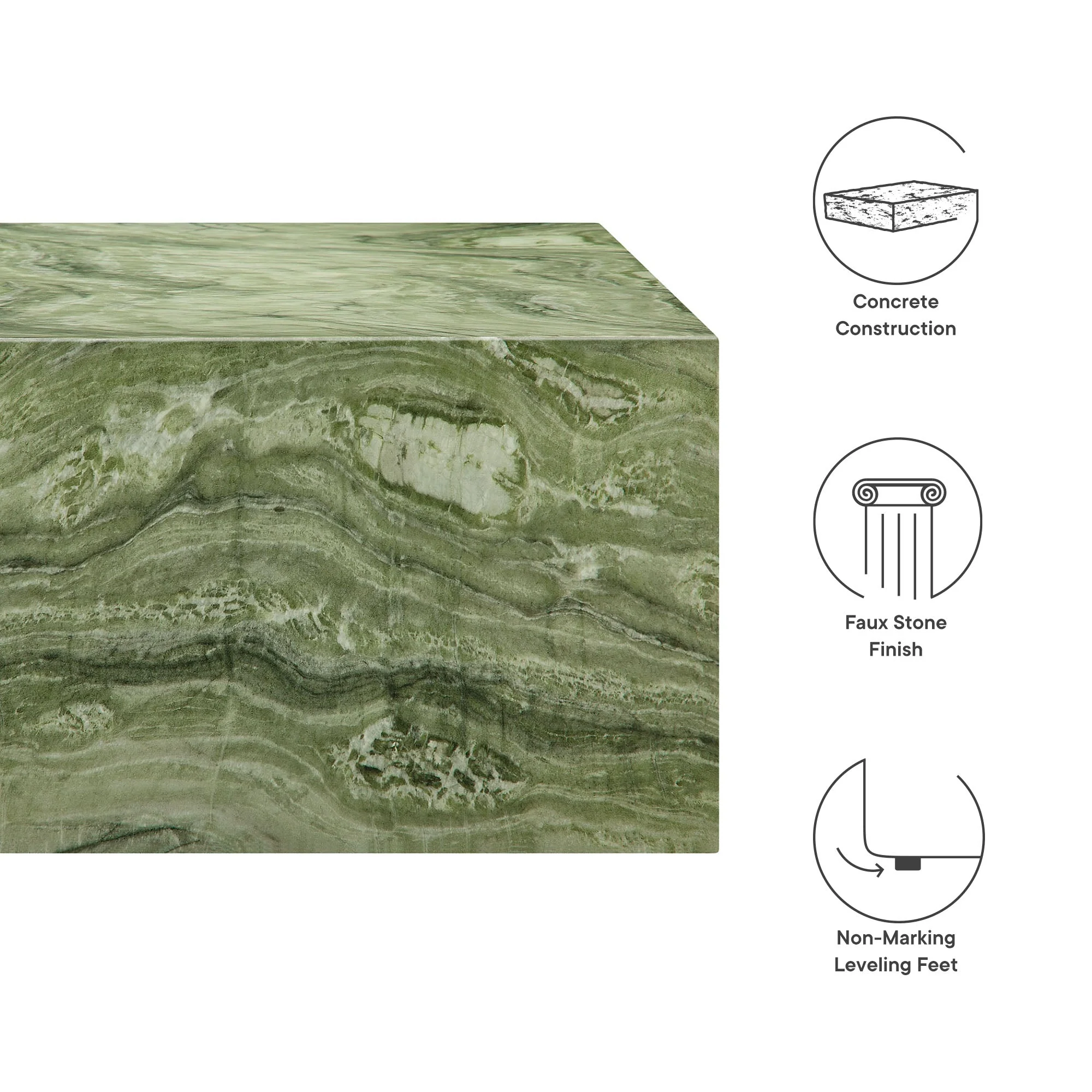 Jordana Square Plinth Indoor - Outdoor Patio Concrete Coffee Table - Image 6
