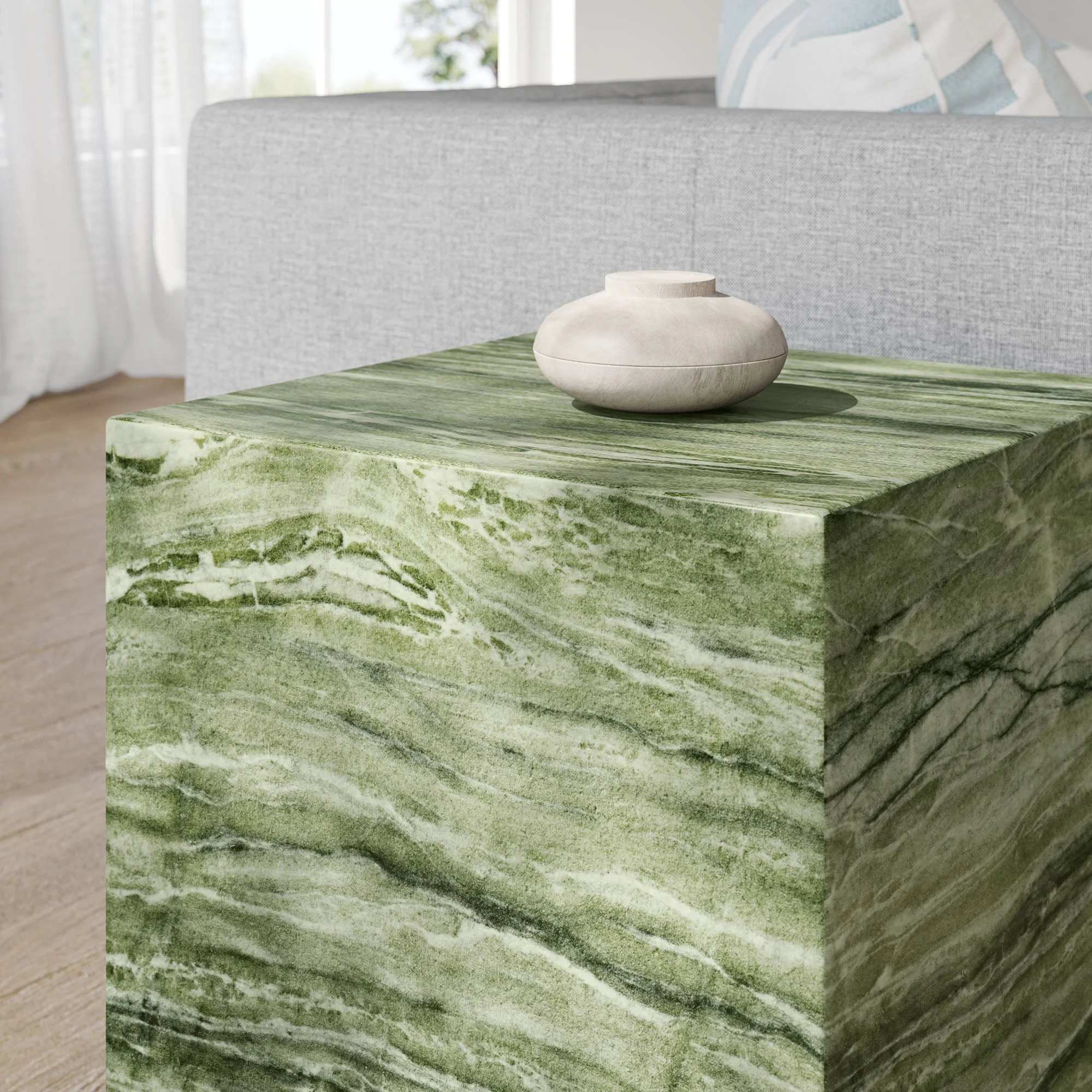 Jordana Square Plinth Indoor - Outdoor Patio Concrete Side Table - Image 4