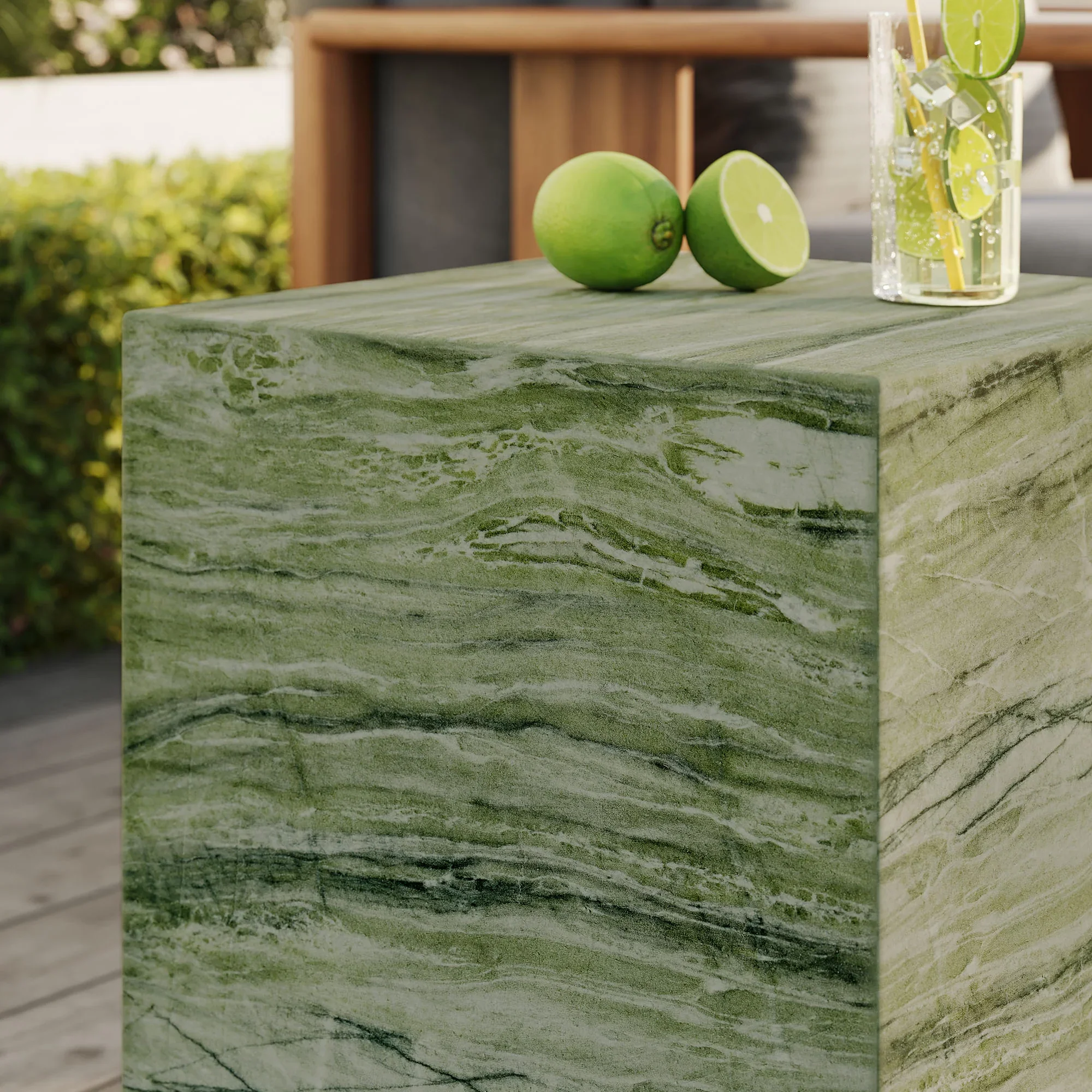 Jordana Square Plinth Indoor - Outdoor Patio Concrete Side Table - Image 5