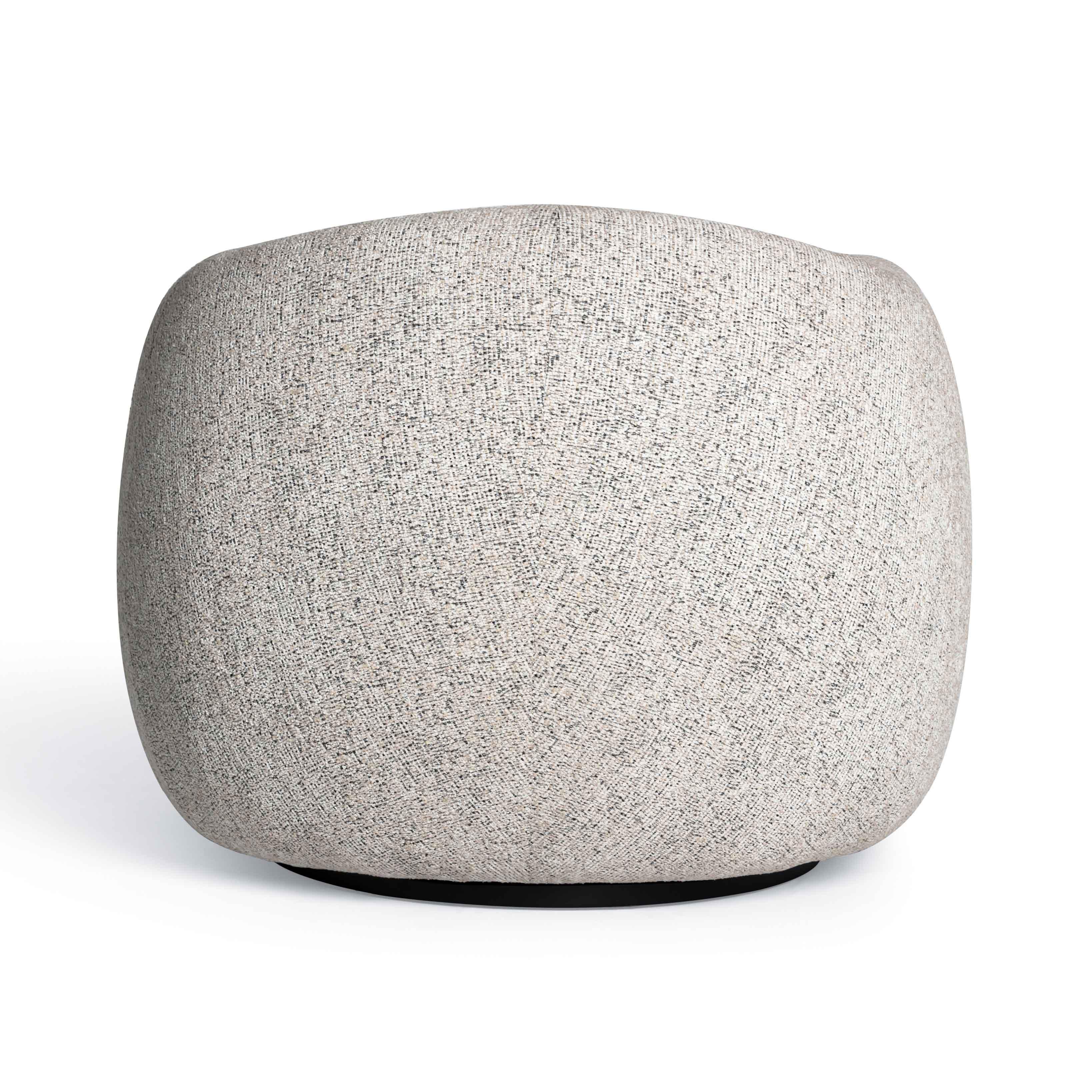 Judy Black and White Woven Performance Fabric Swivel Chair - Image 4