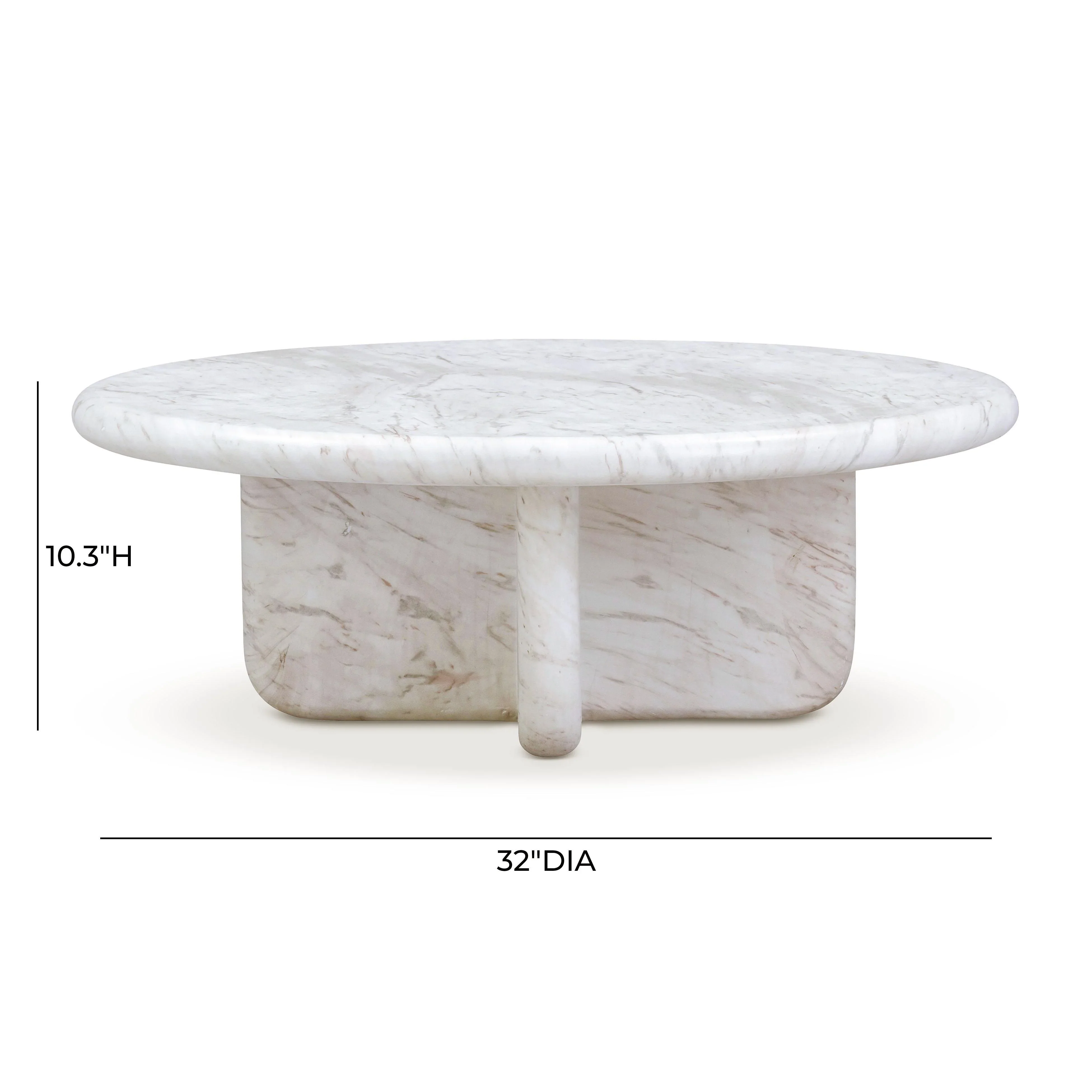 Juju Faux Marble Indoor/Outdoor Round Coffee Table (24"-32") - Image 14