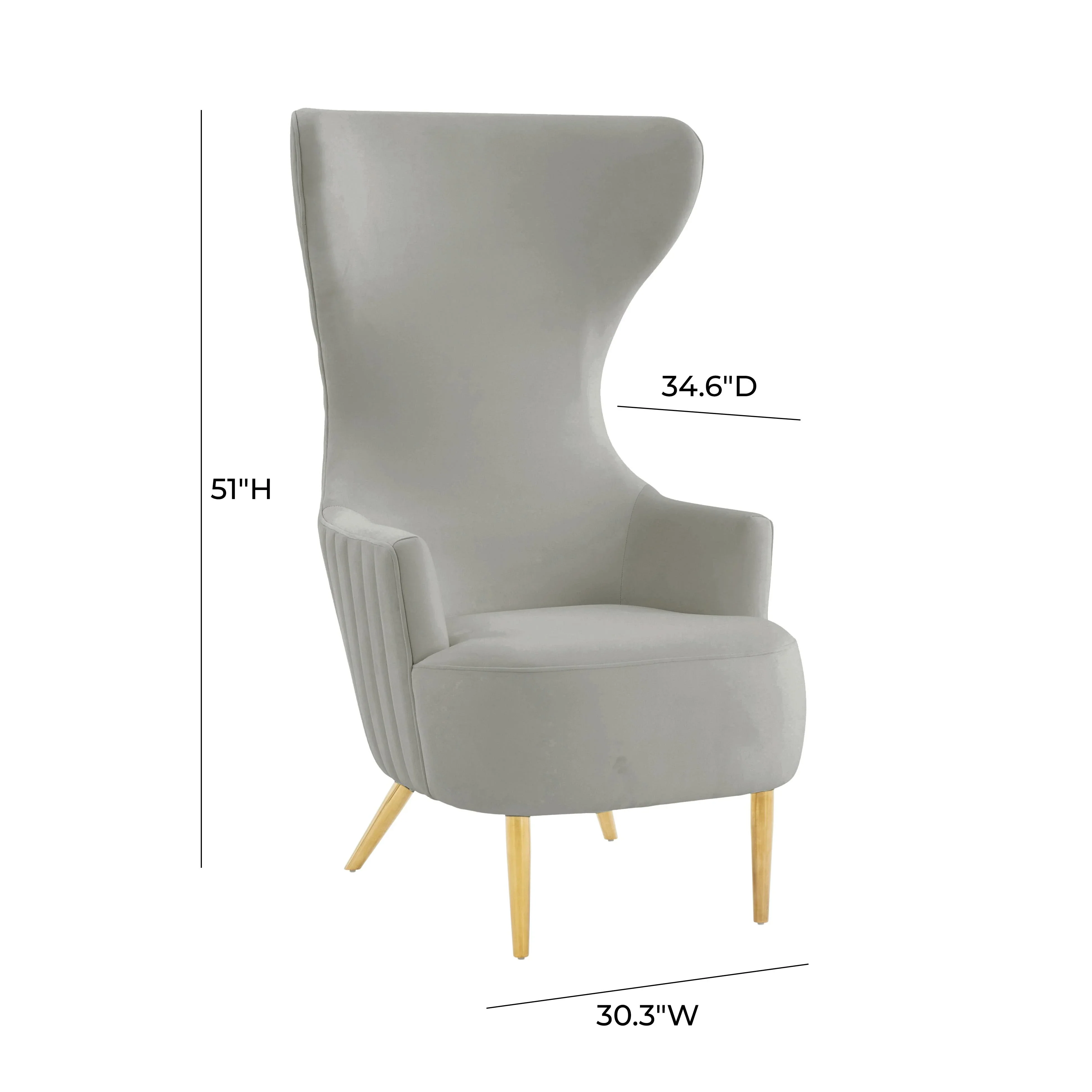 Julia Performance Velvet Channel Tufted Wingback Accent Chair - Image 14