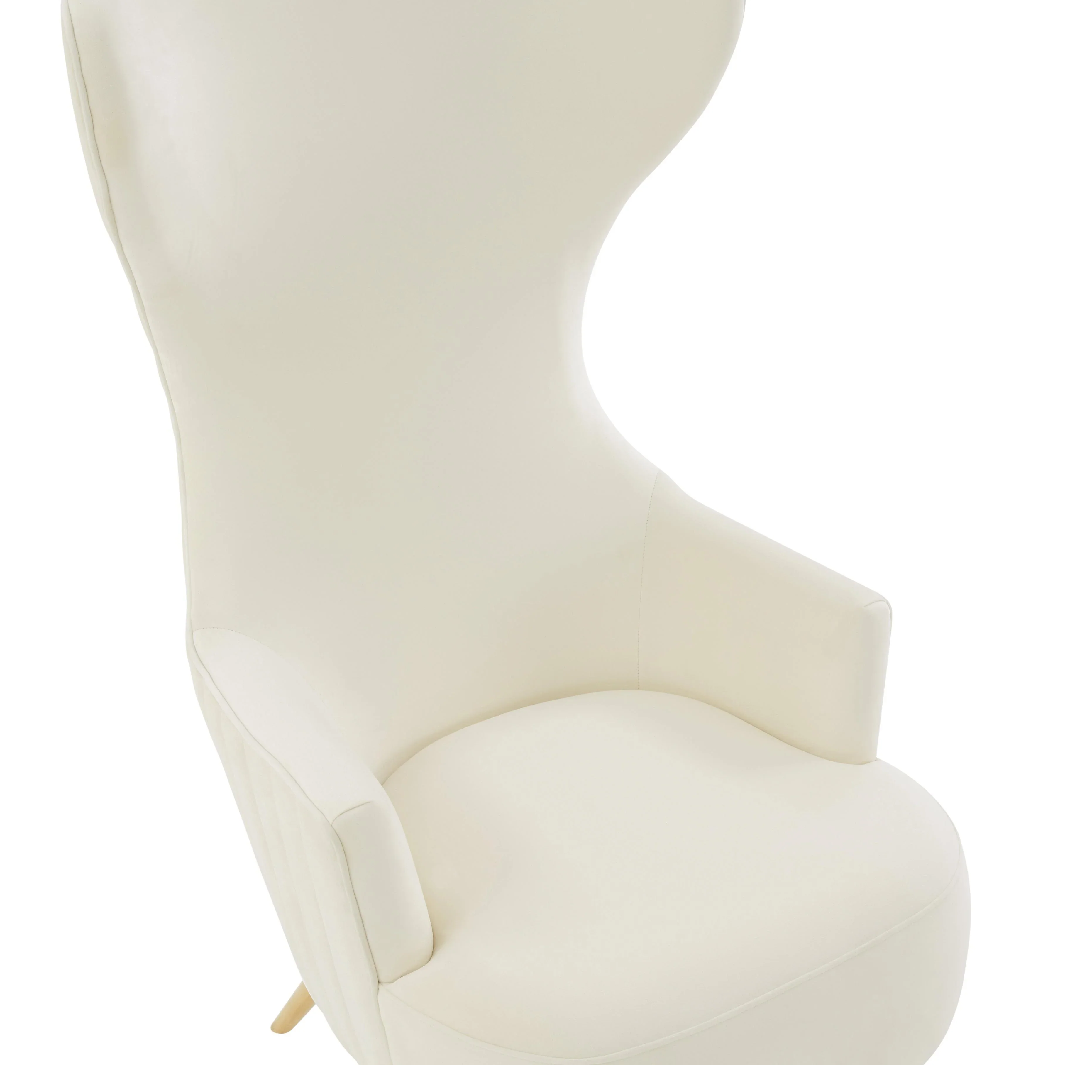 Julia Performance Velvet Channel Tufted Wingback Accent Chair - Image 6