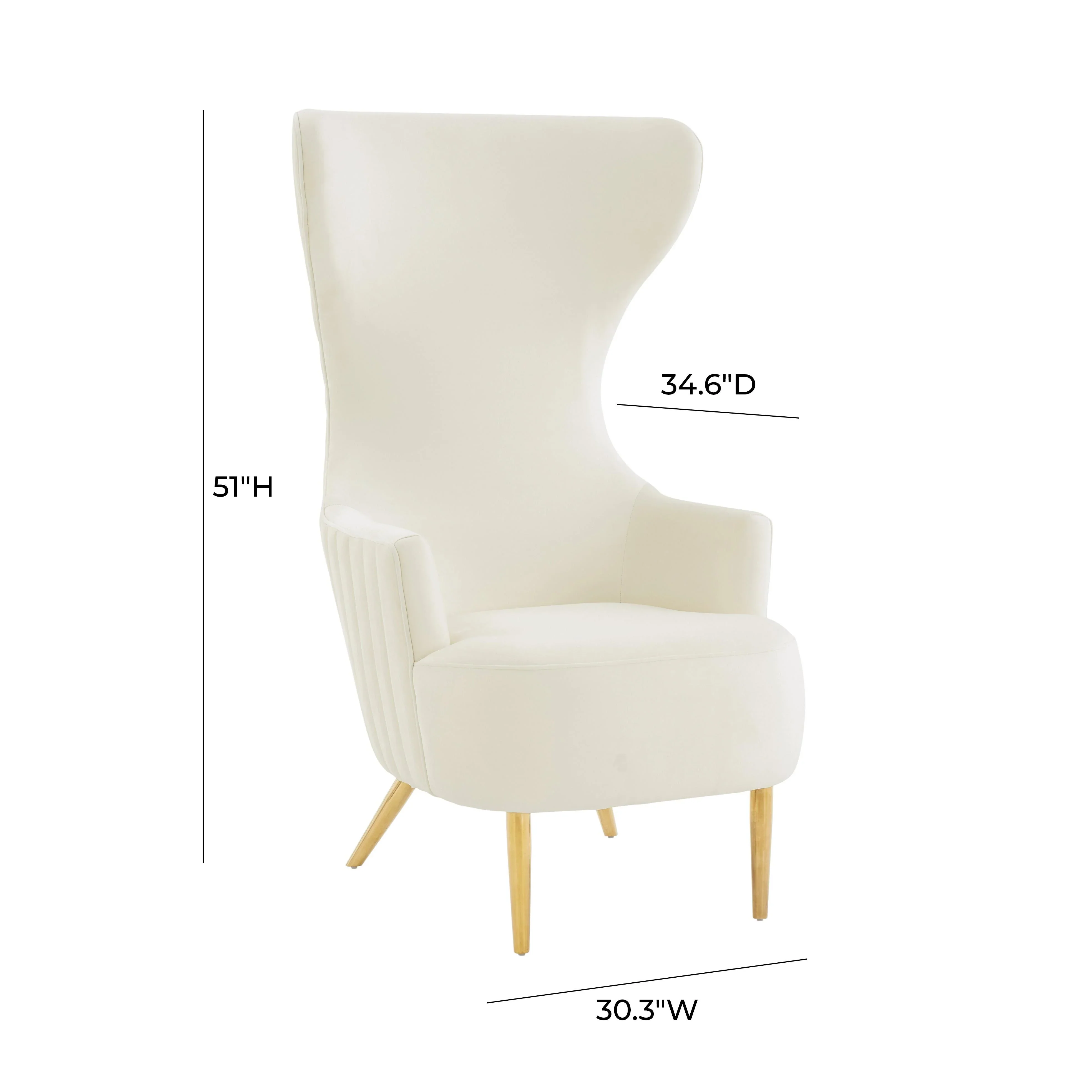 Julia Performance Velvet Channel Tufted Wingback Accent Chair - Image 7