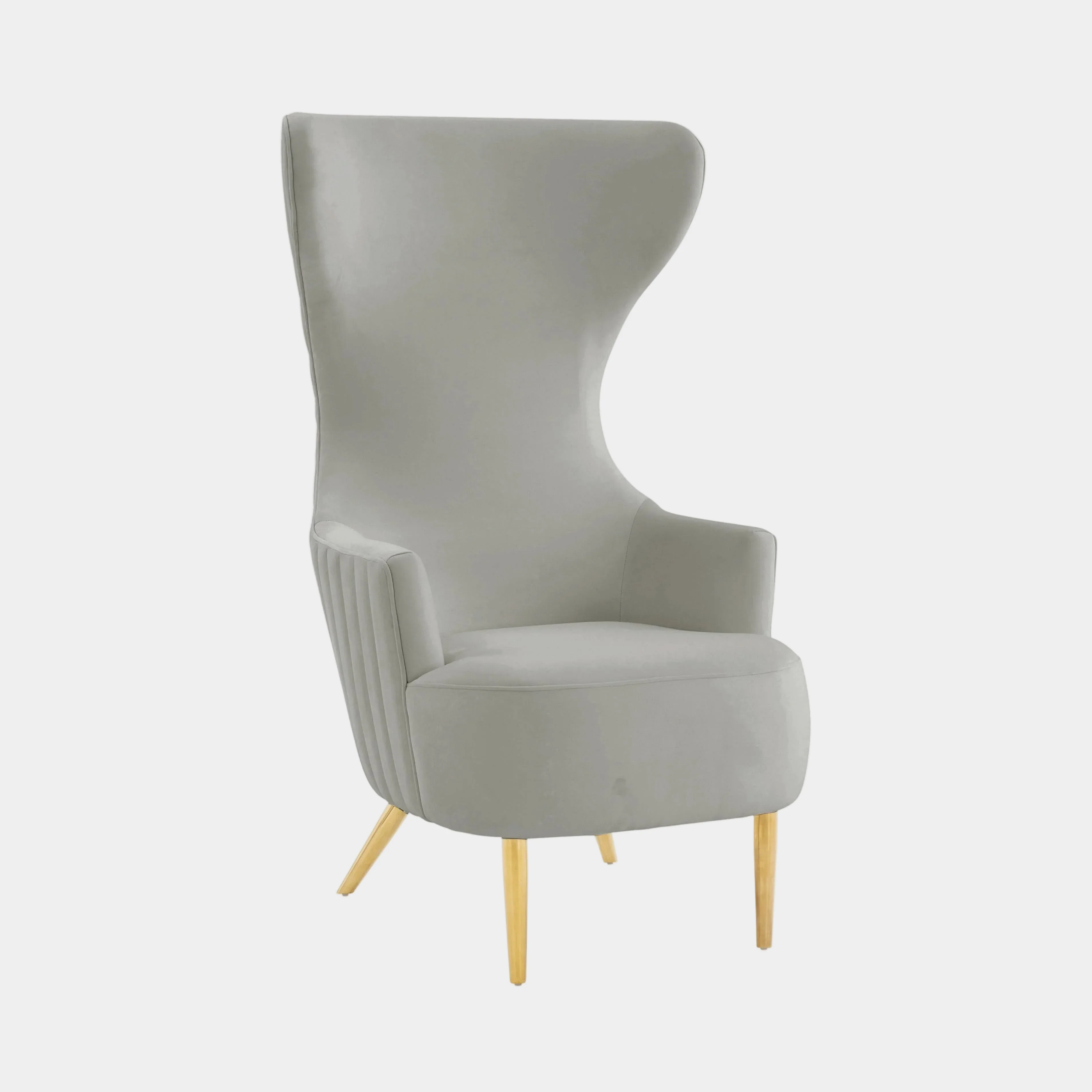 Julia Performance Velvet Channel Tufted Wingback Accent Chair - Image 8