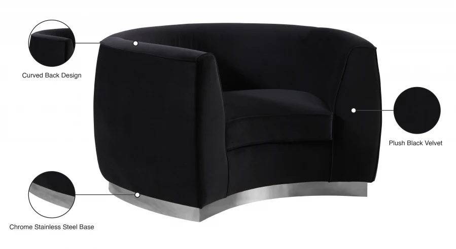 Julian Velvet Upholstered Chair - Image 8