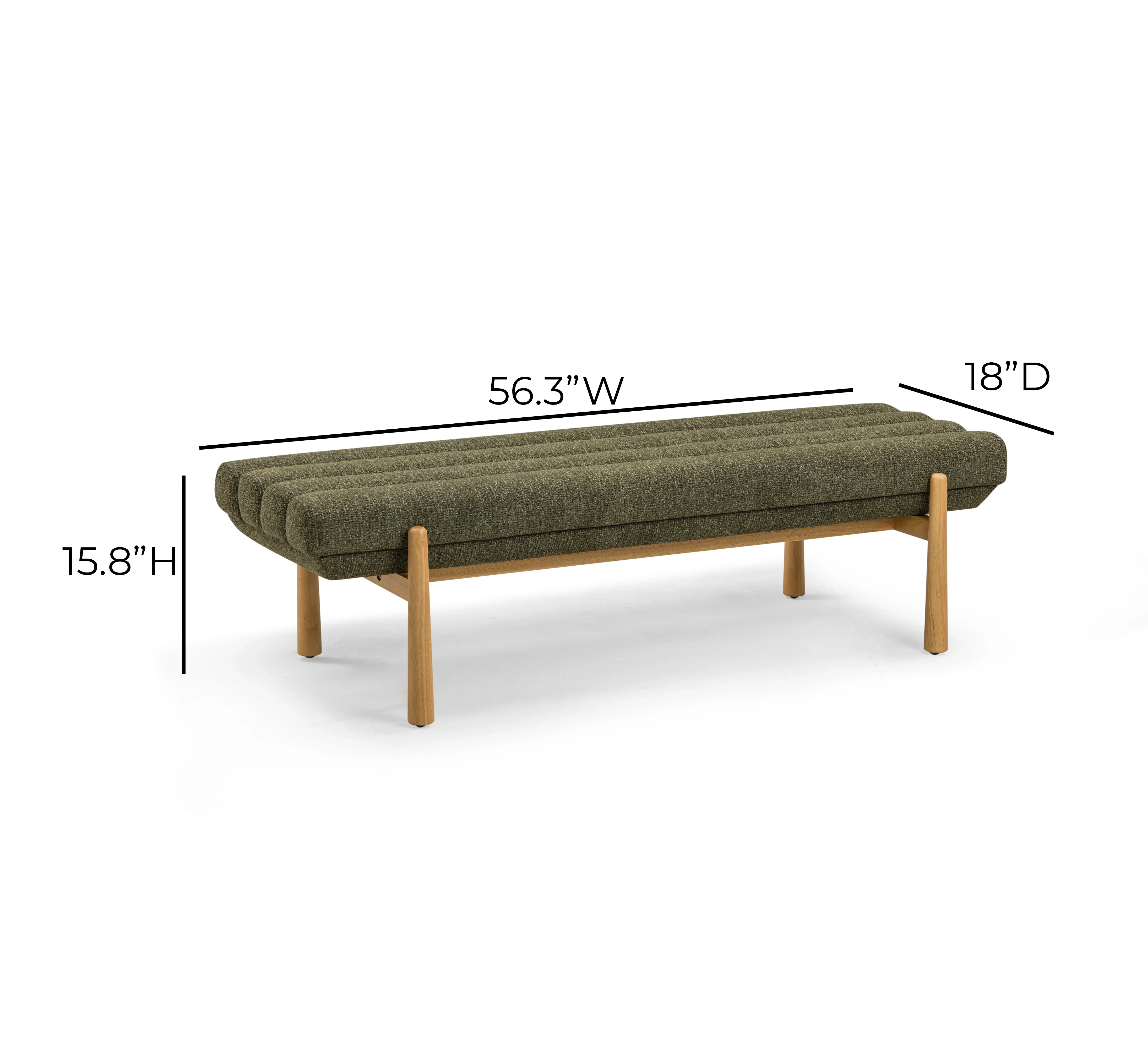 Julianna 56" Textured Performance Fabric Bench - Image 11