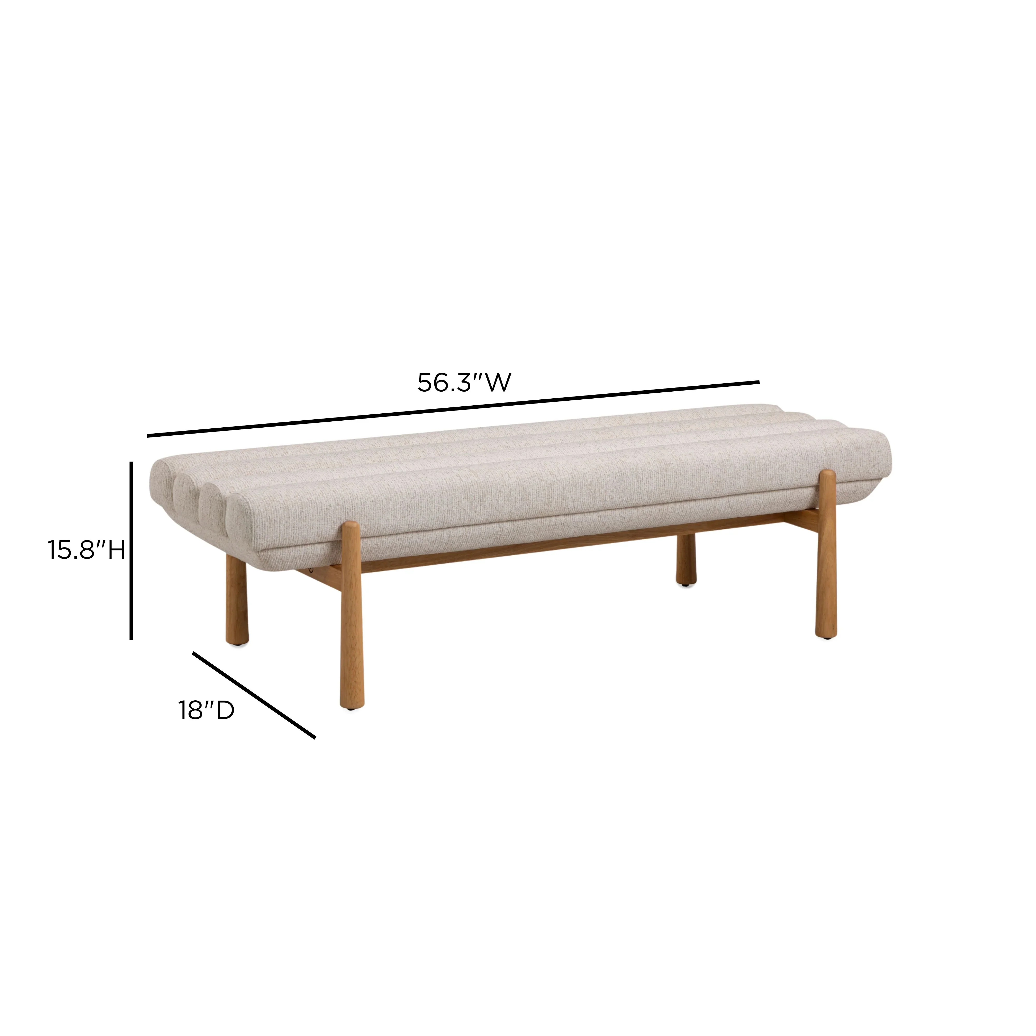 Julianna 56" Textured Performance Fabric Bench - Image 18