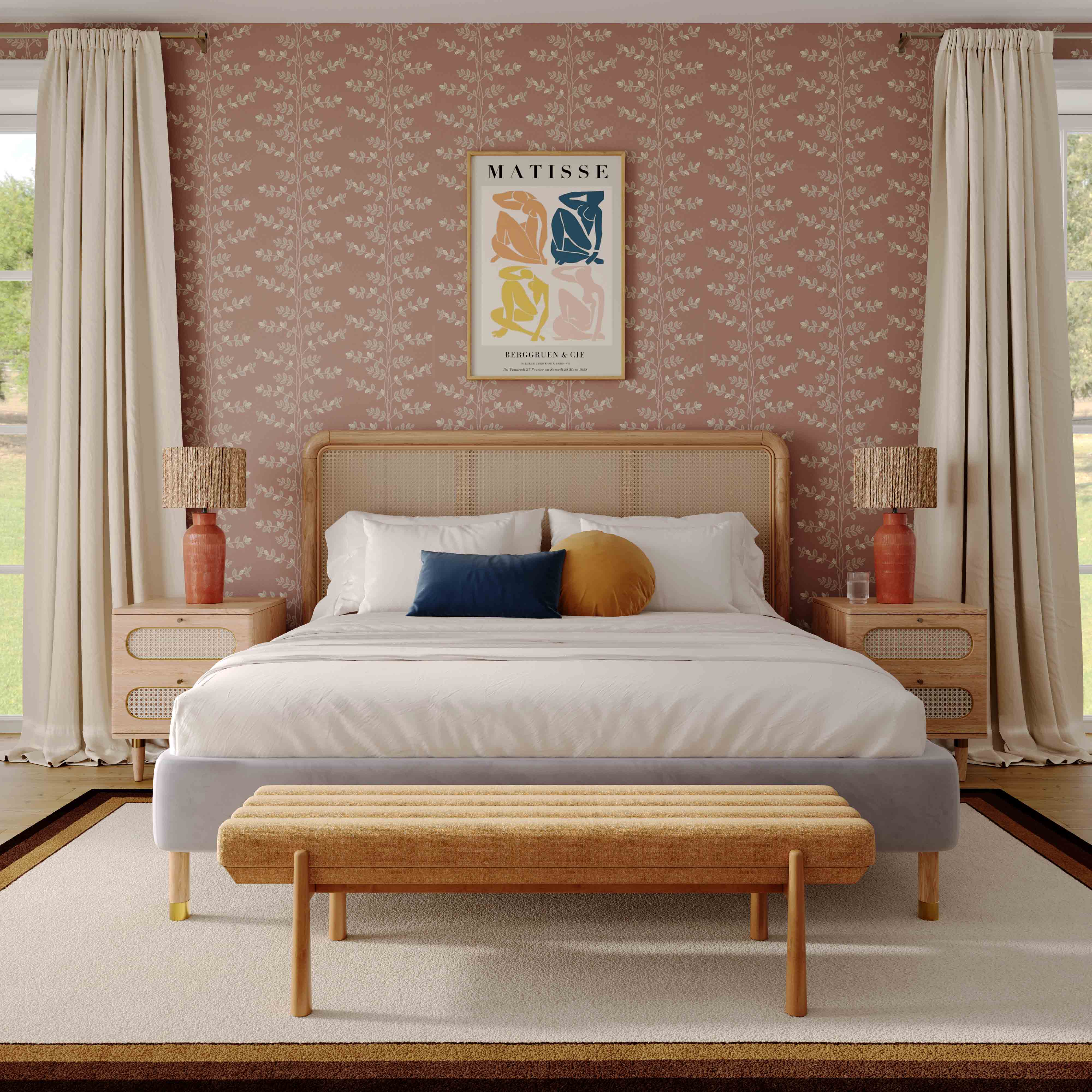 Julianna 56" Textured Performance Fabric Bench - Image 2