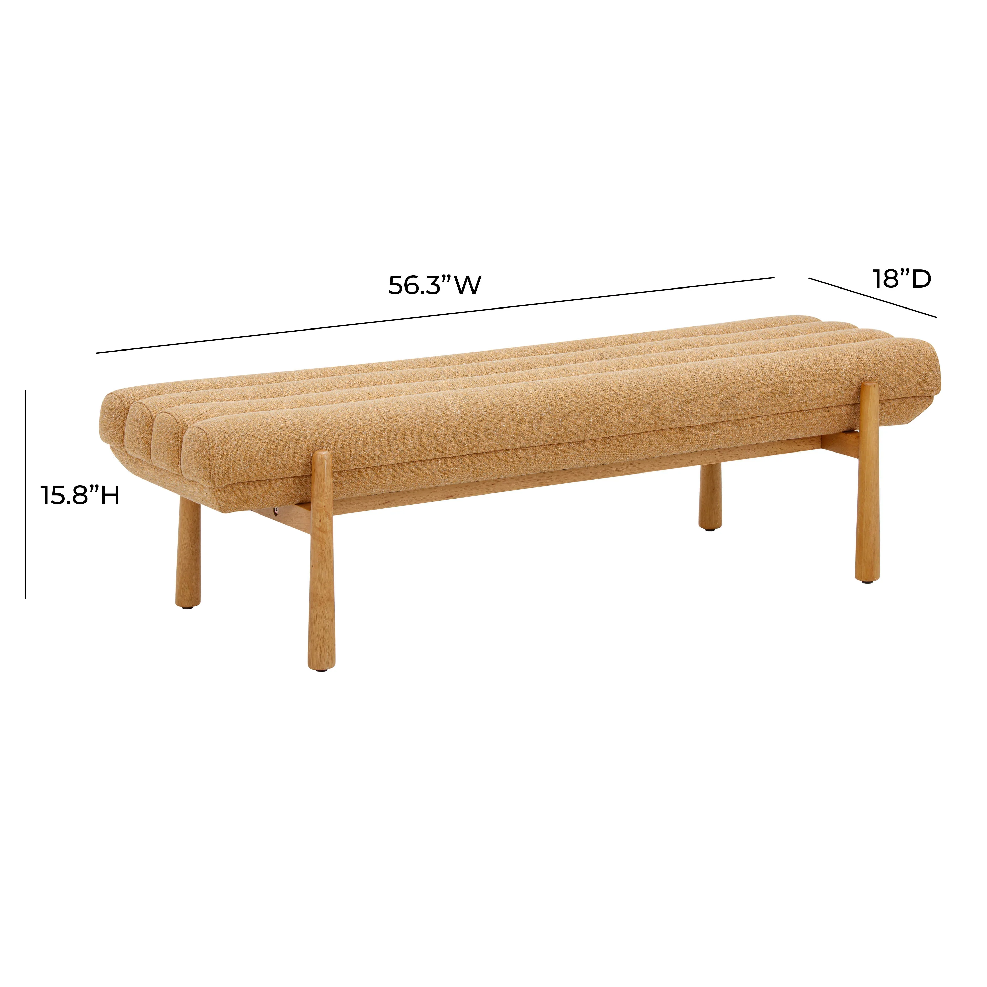 Julianna 56" Textured Performance Fabric Bench - Image 6